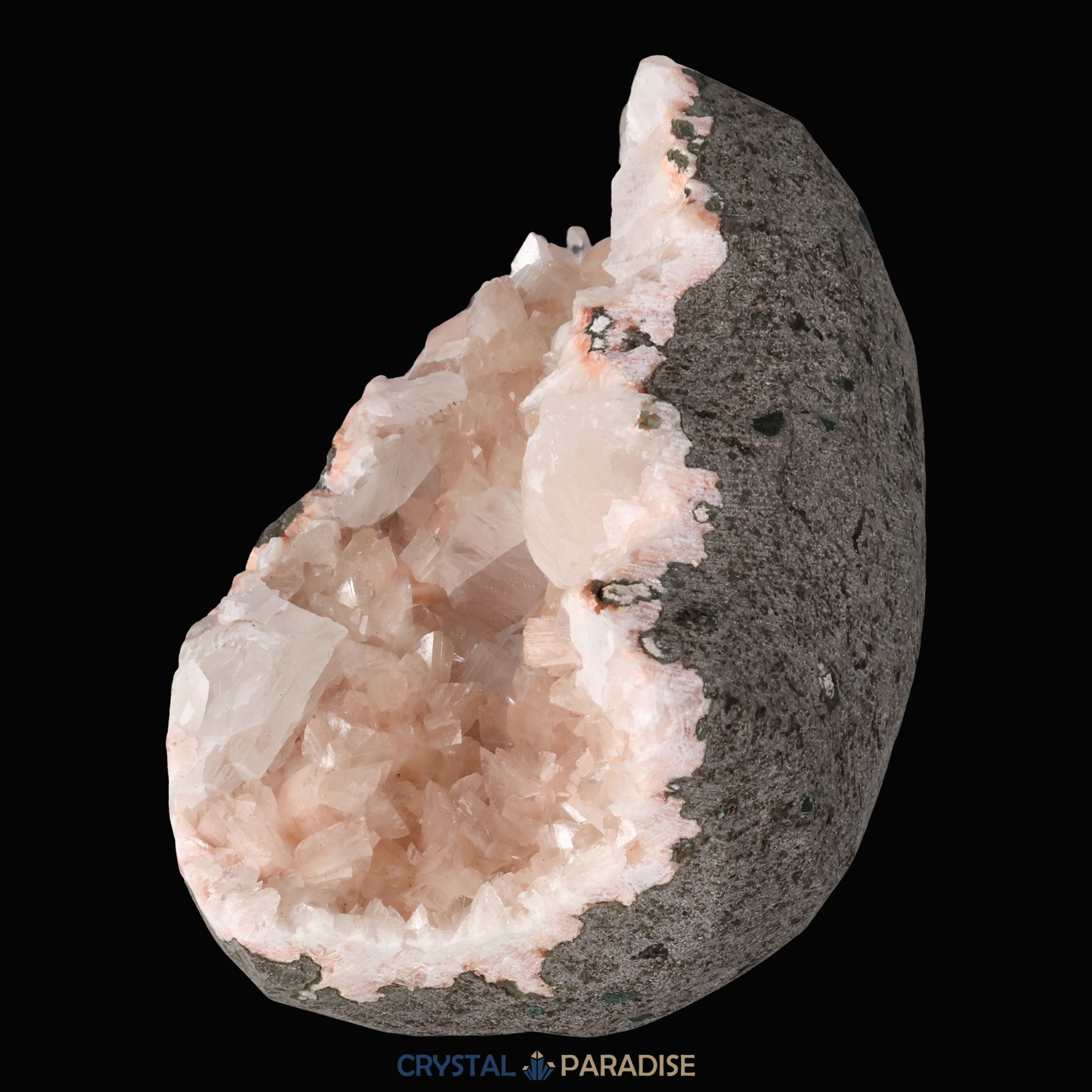 Heulandit Euzeolit Geode mit Stilbit aus Indien (414g) – Ansicht 5
