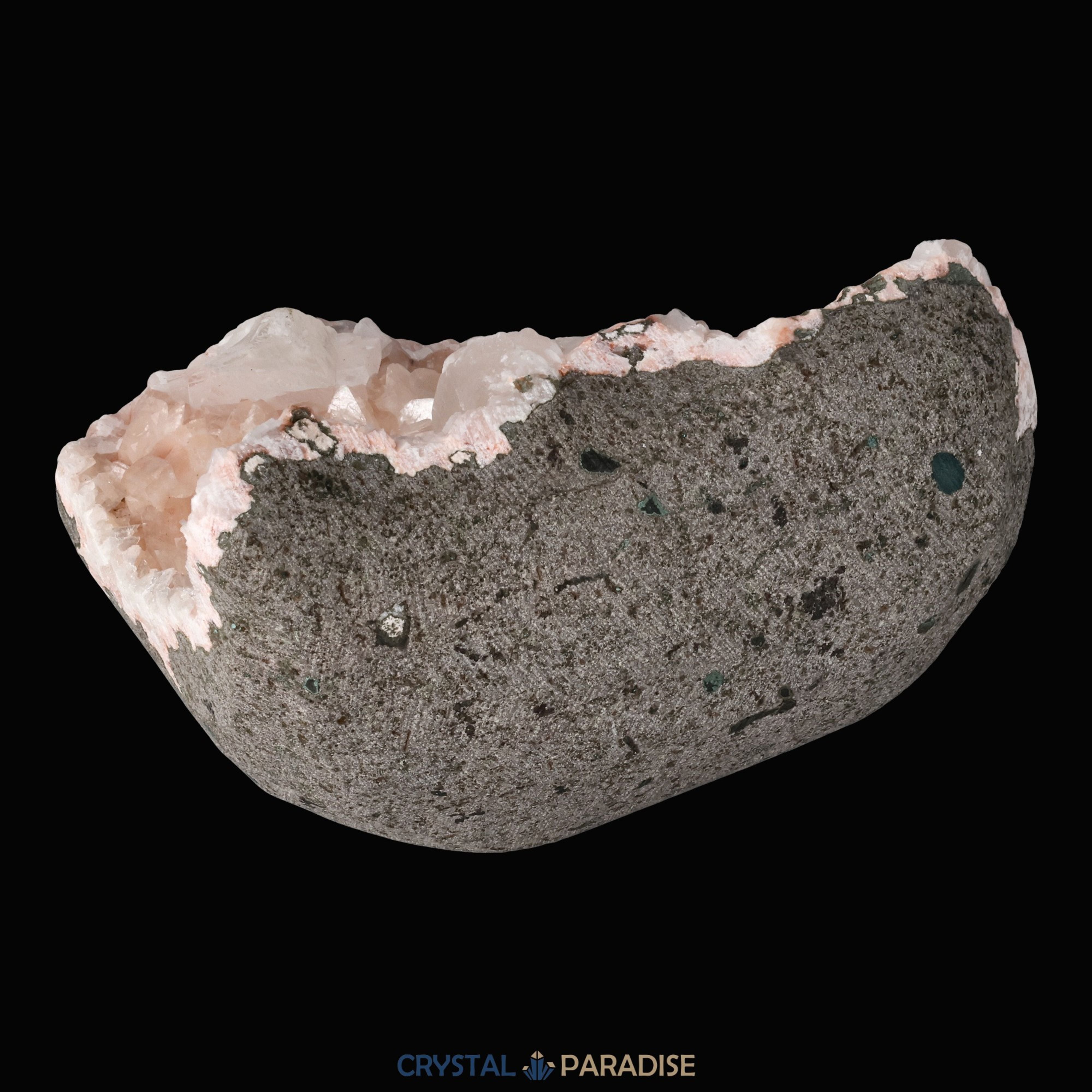 Heulandit Euzeolit Geode mit Stilbit aus Indien (414g) – Ansicht 6