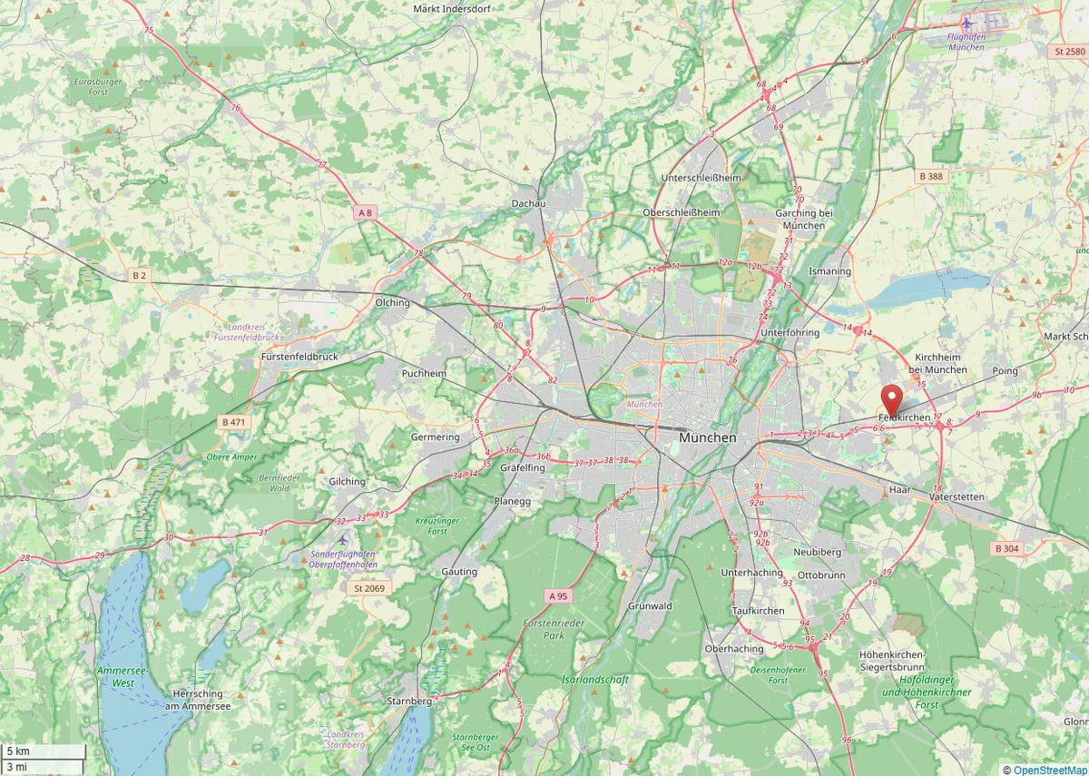 Karte Großraum München