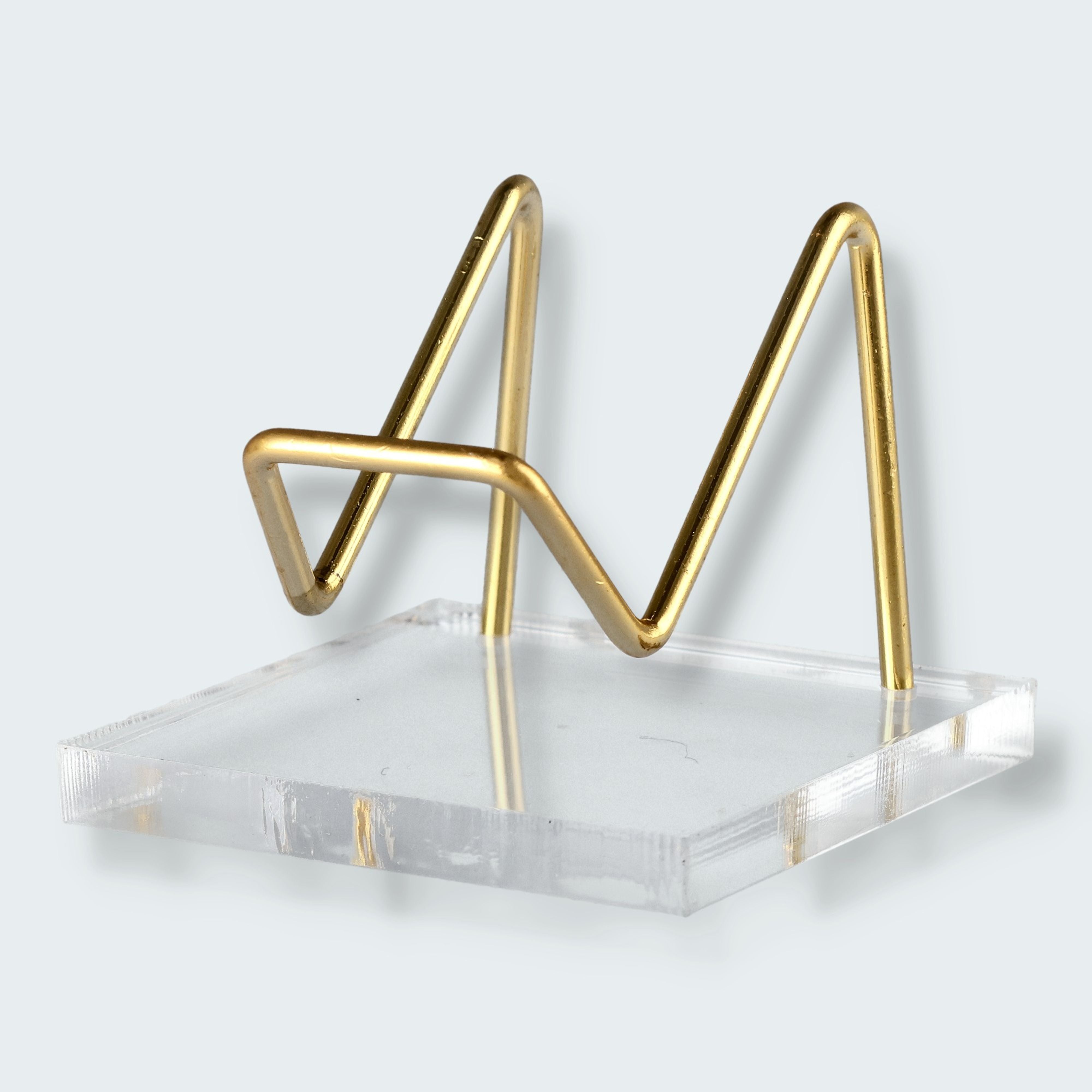 Klarer Acryl Displayständer quadratisch mit Metallbogen – Ansicht 2