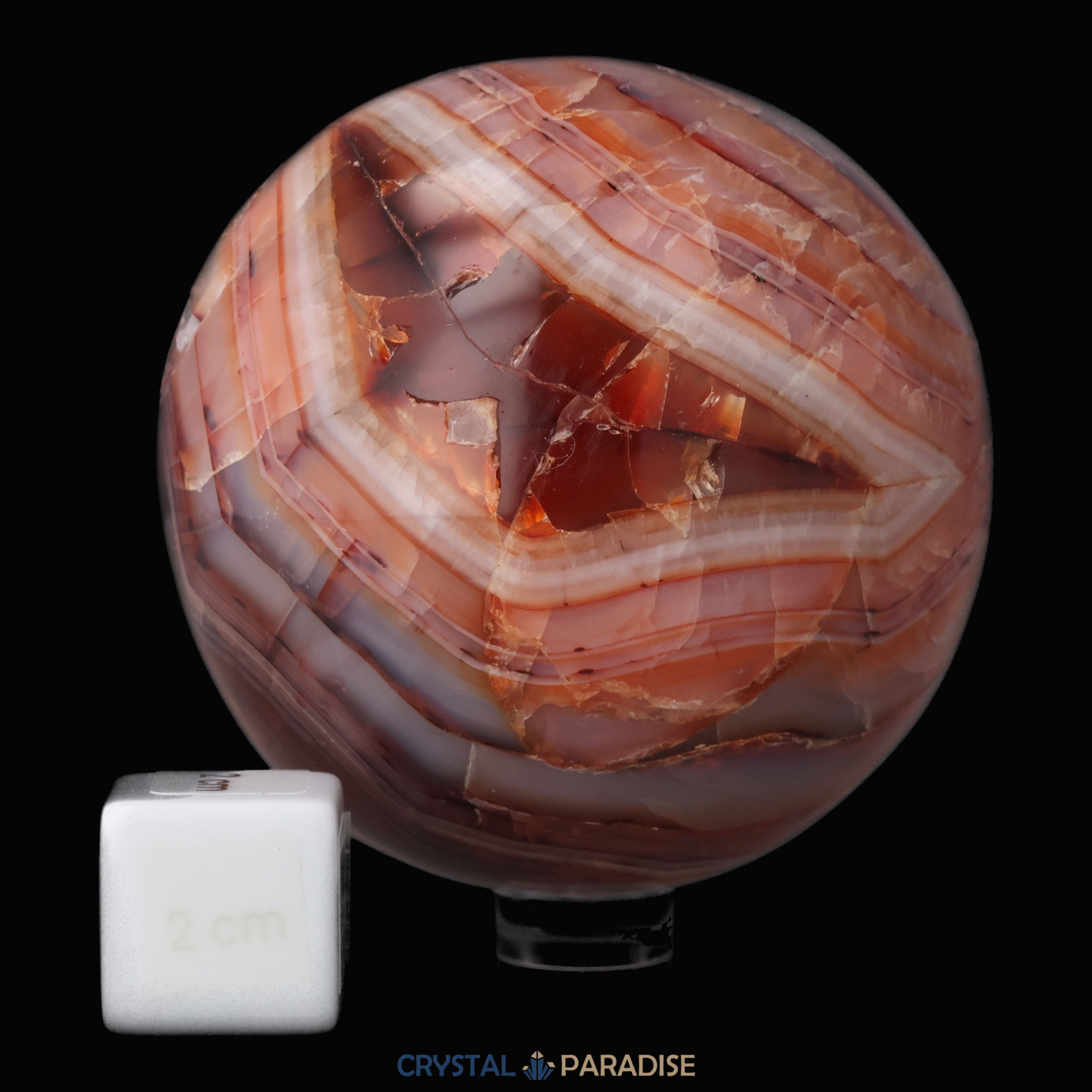 Kugel aus rotem Karneol Achat (7 cm, 554g) – Ansicht 7