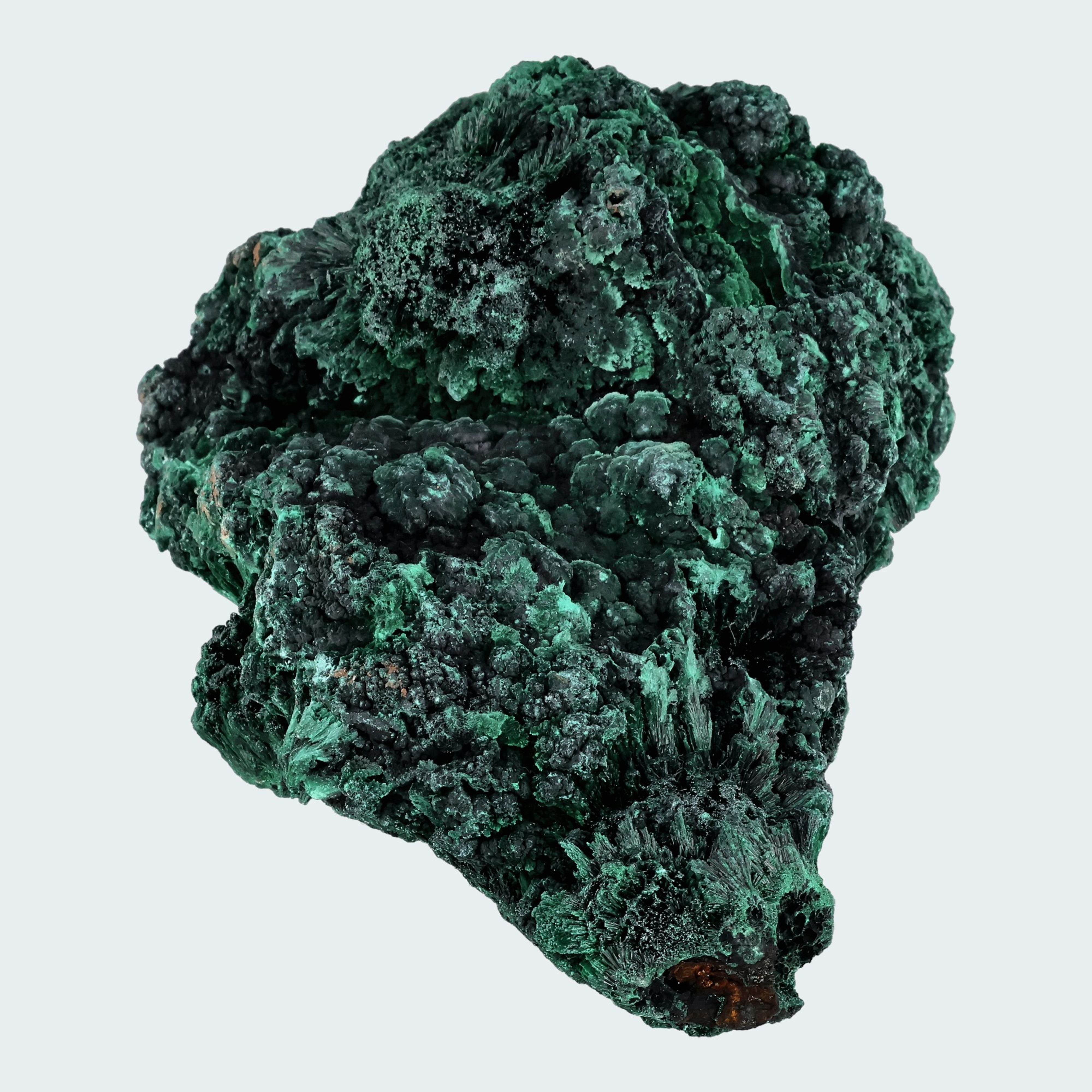 Malachit (fibrös) Handstufe aus dem Kongo – Ansicht 3