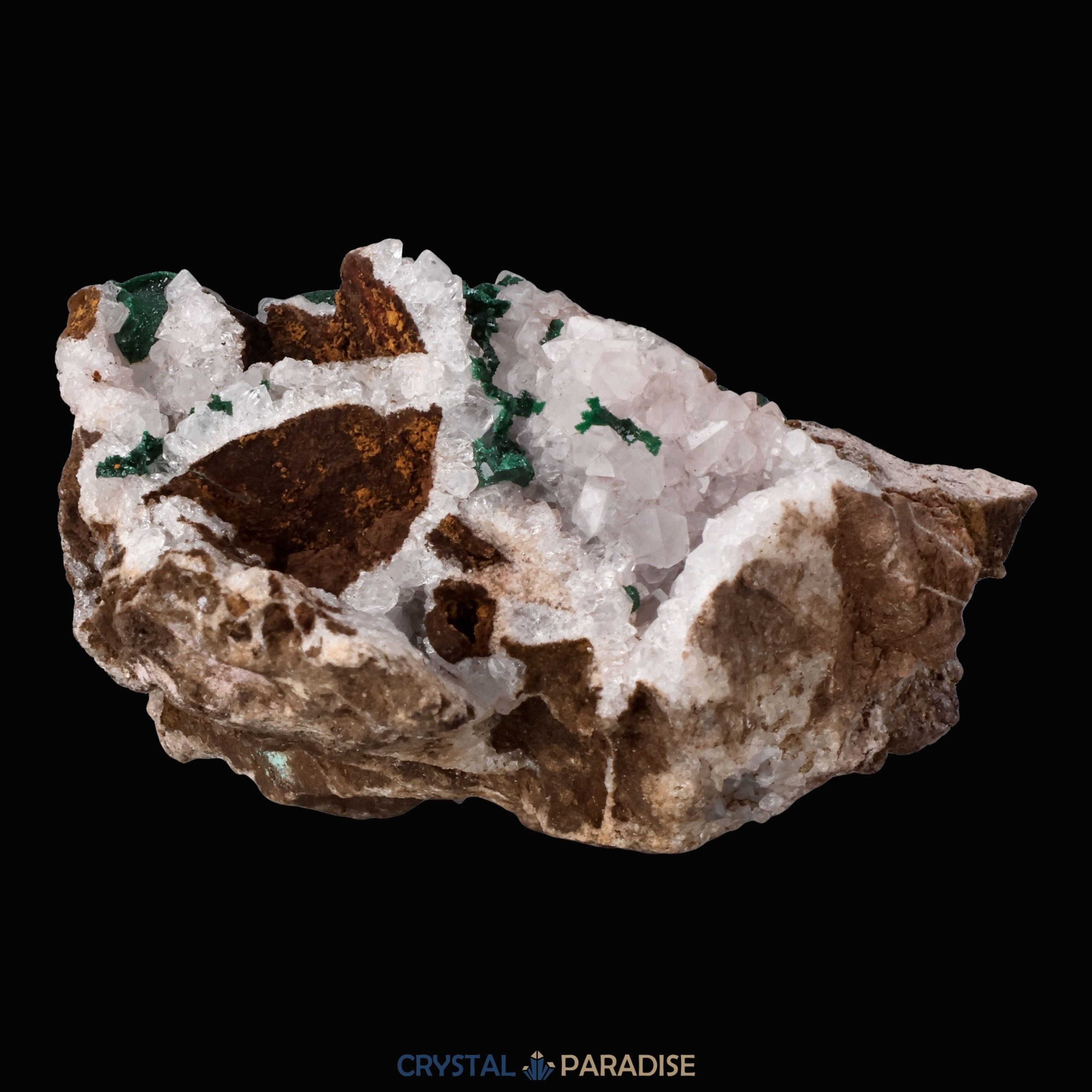 Malachit in Kongo Quarz mit Dolomit Matrix aus dem Kongo (133g) – Ansicht 10