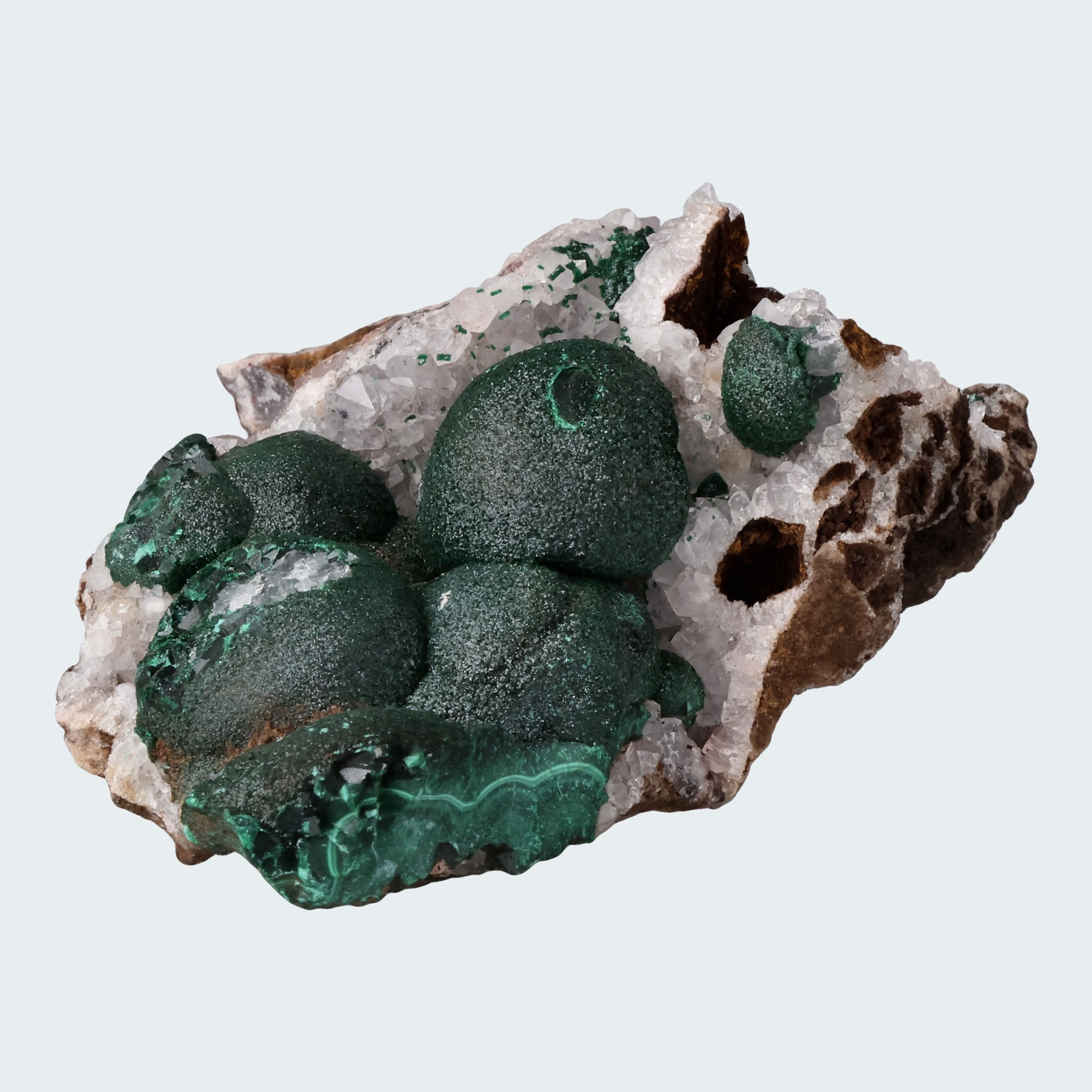 Malachit in Kongo Quarz mit Dolomit Matrix aus dem Kongo (133g) – Ansicht 2