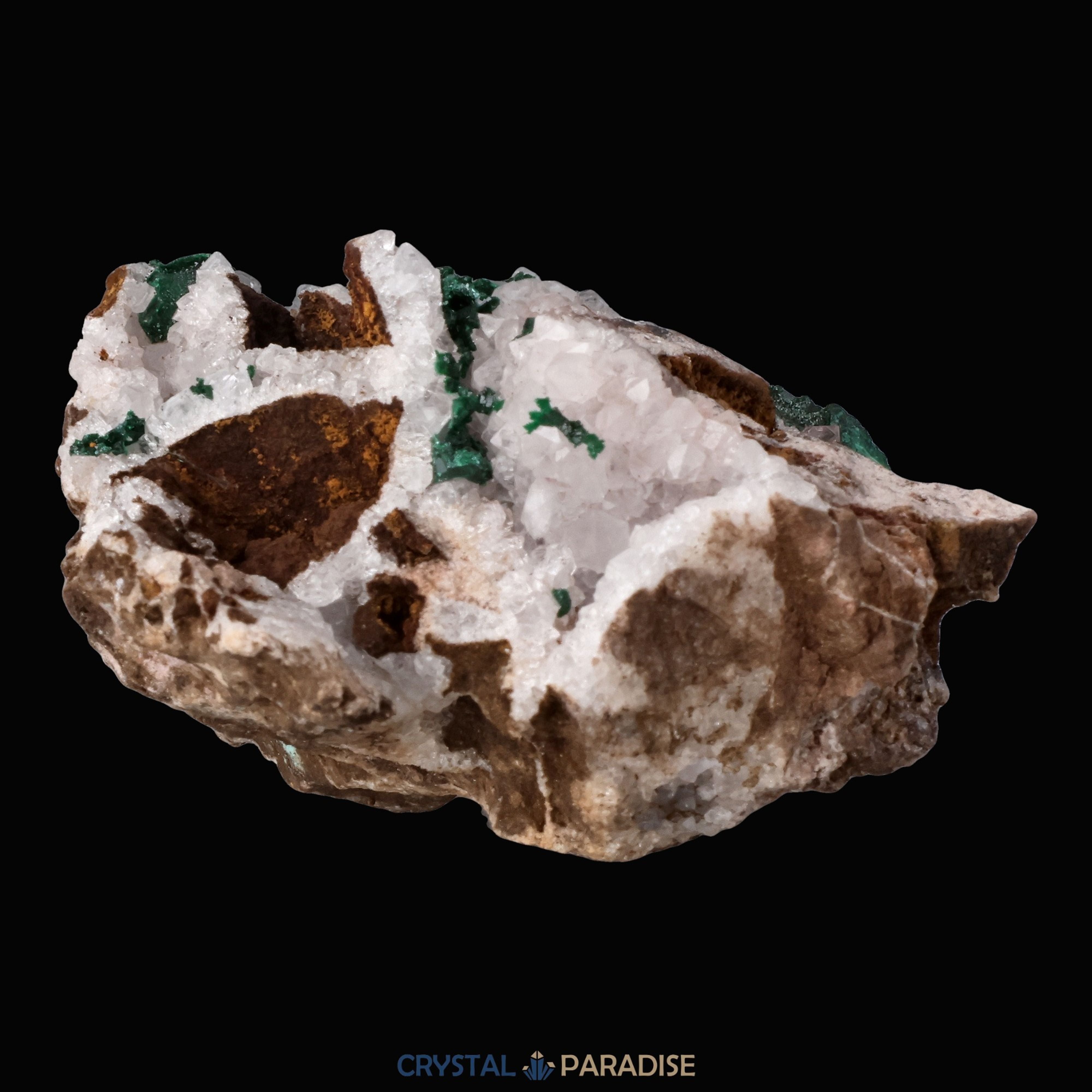 Malachit in Kongo Quarz mit Dolomit Matrix aus dem Kongo (133g) – Ansicht 8