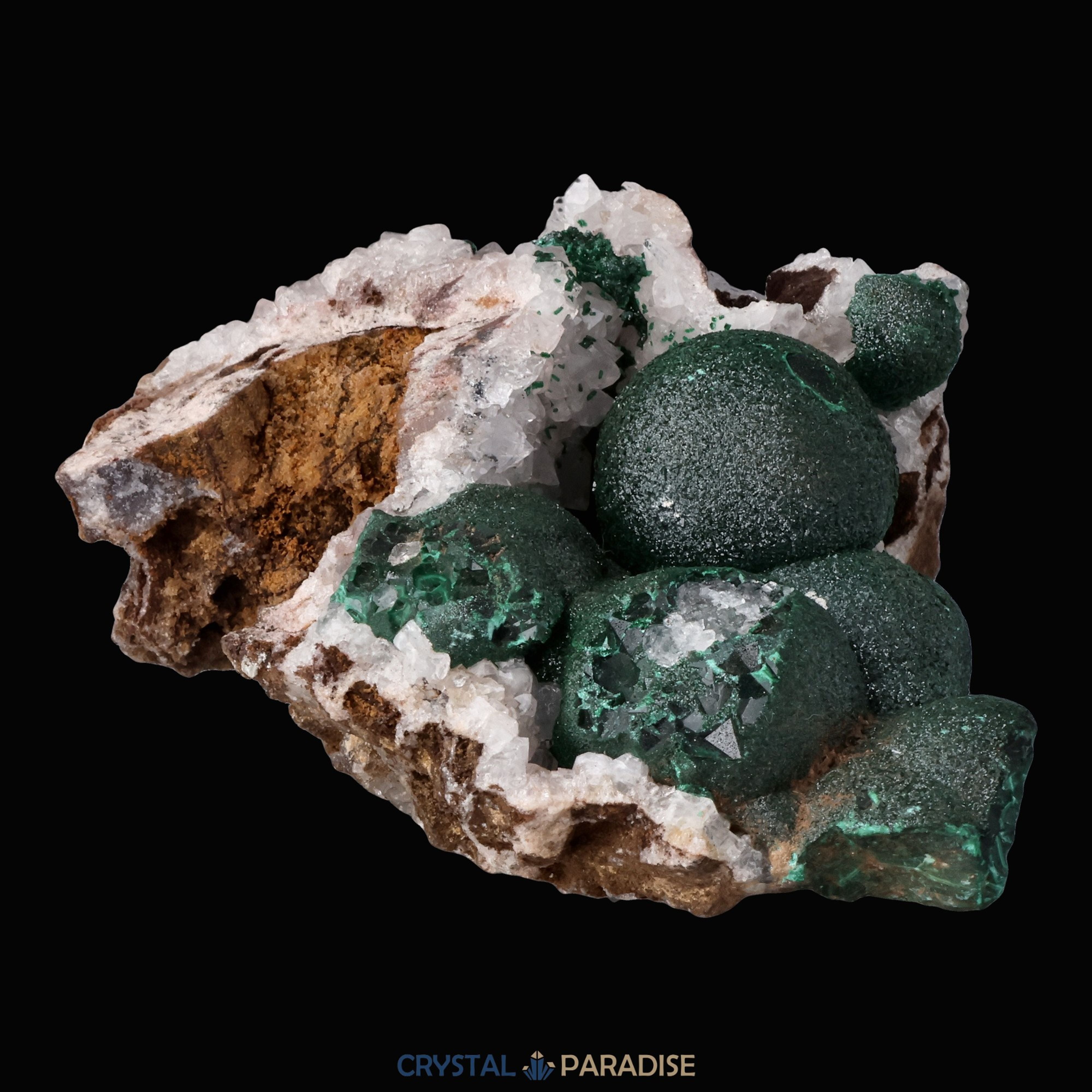 Malachit in Kongo Quarz mit Dolomit Matrix aus dem Kongo (133g) – Ansicht 9