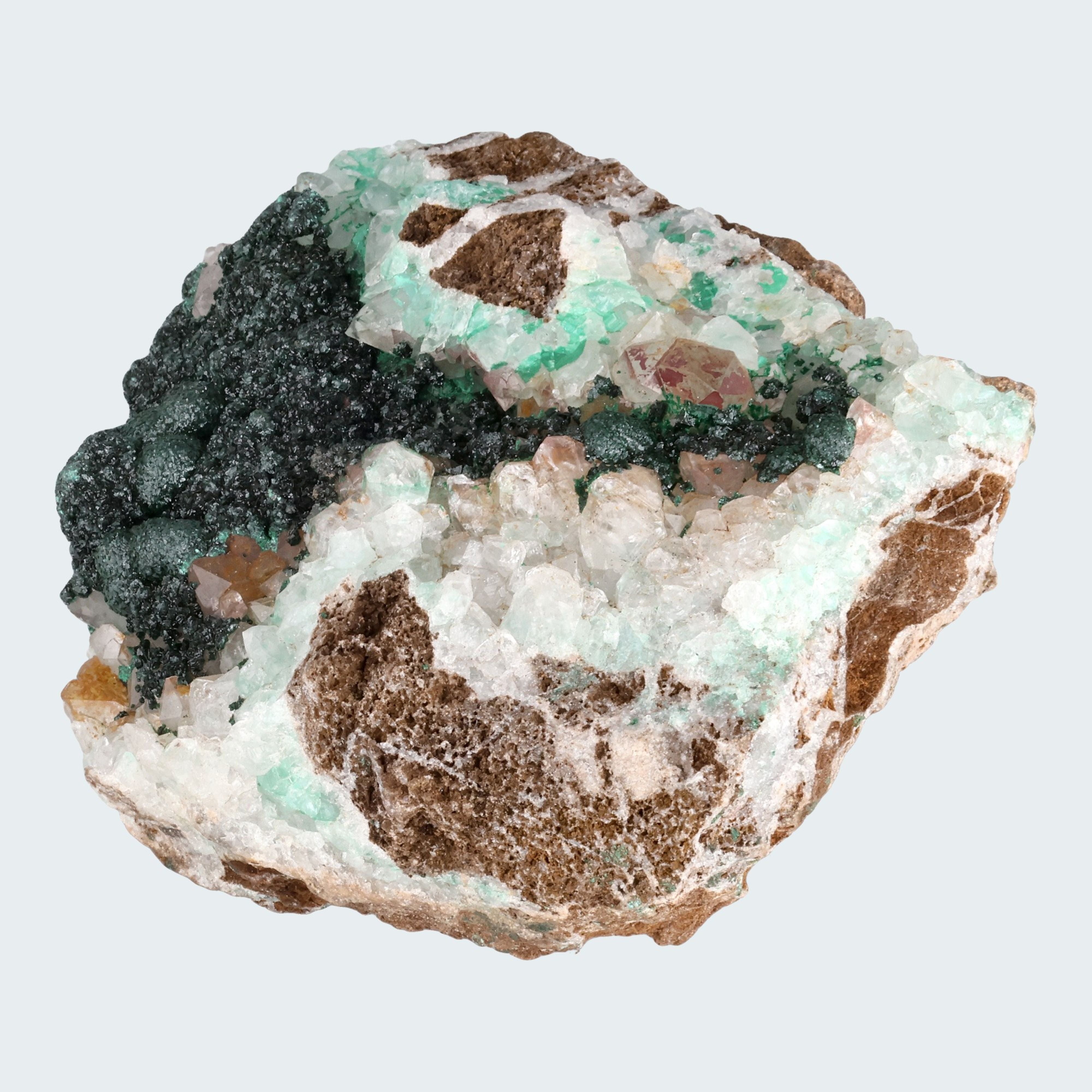 Malachit in Kongo Quarz mit Dolomit Matrix aus Kambove, Kongo (740g) – Ansicht 12