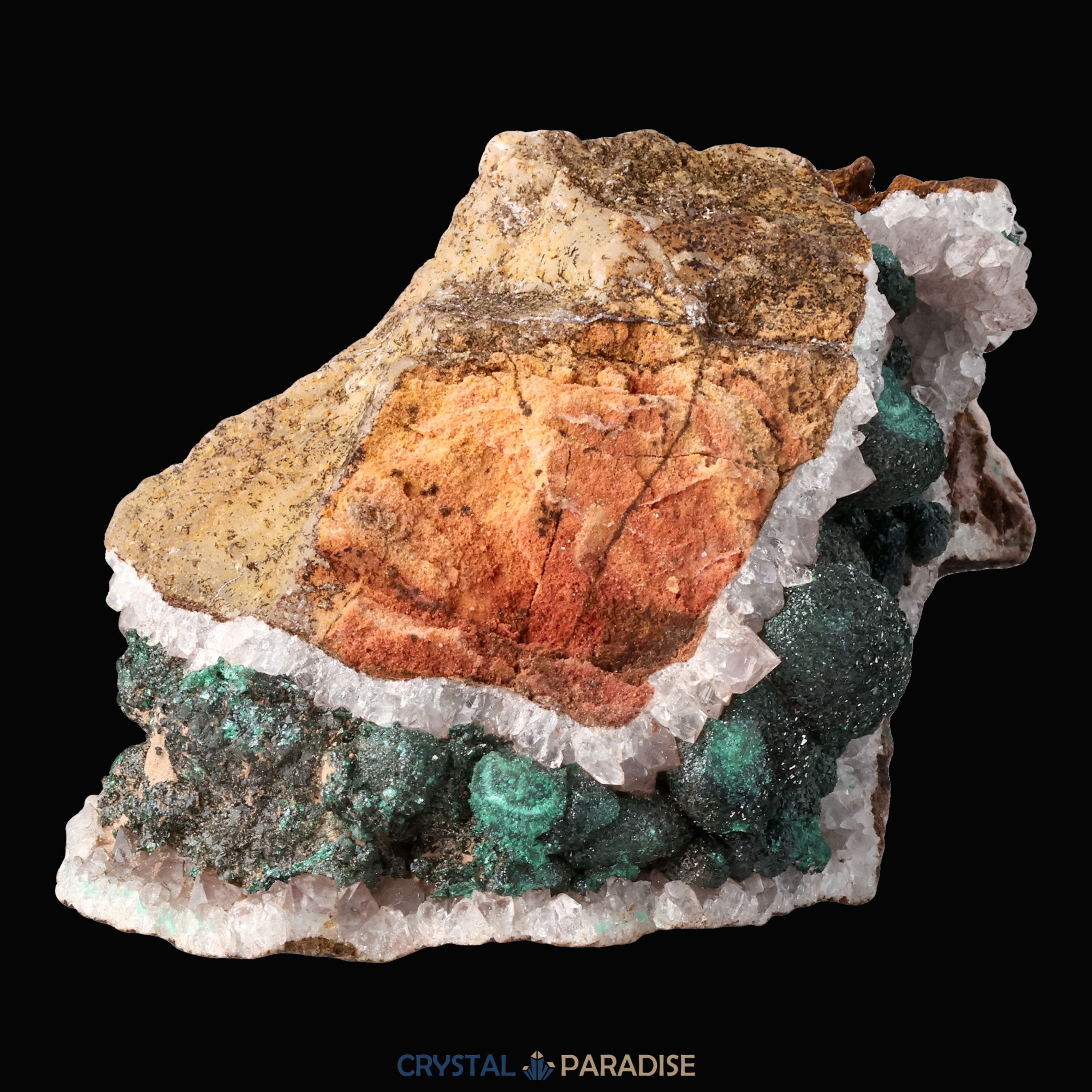 Malachit in Kongo Quarz mit Dolomit Matrix aus Kambove, Kongo (274g) – Ansicht 13