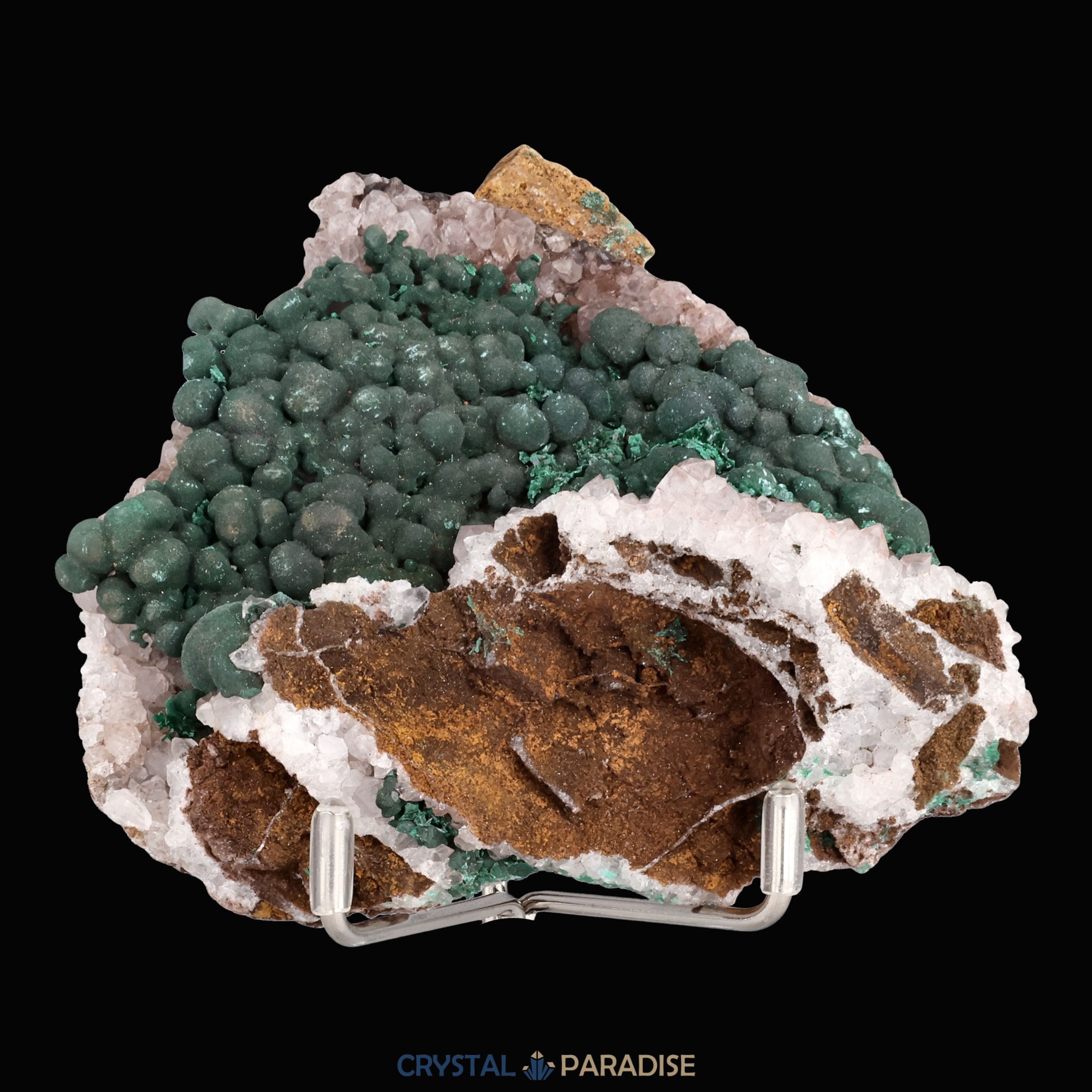 Malachit in Kongo Quarz mit Dolomit Matrix aus Kambove, Kongo (150g) – Ansicht 15