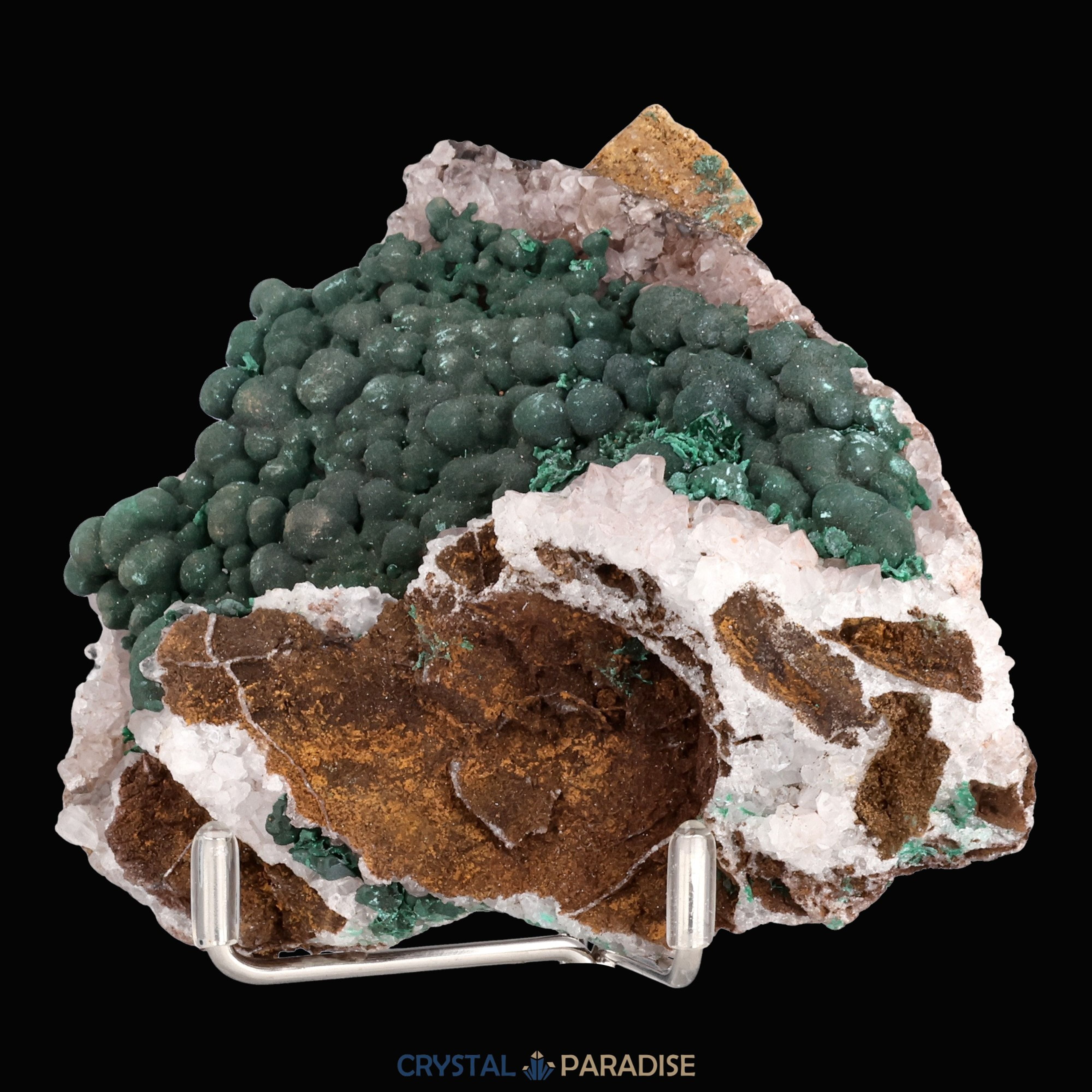 Malachit in Kongo Quarz mit Dolomit Matrix aus Kambove, Kongo (150g) – Ansicht 16