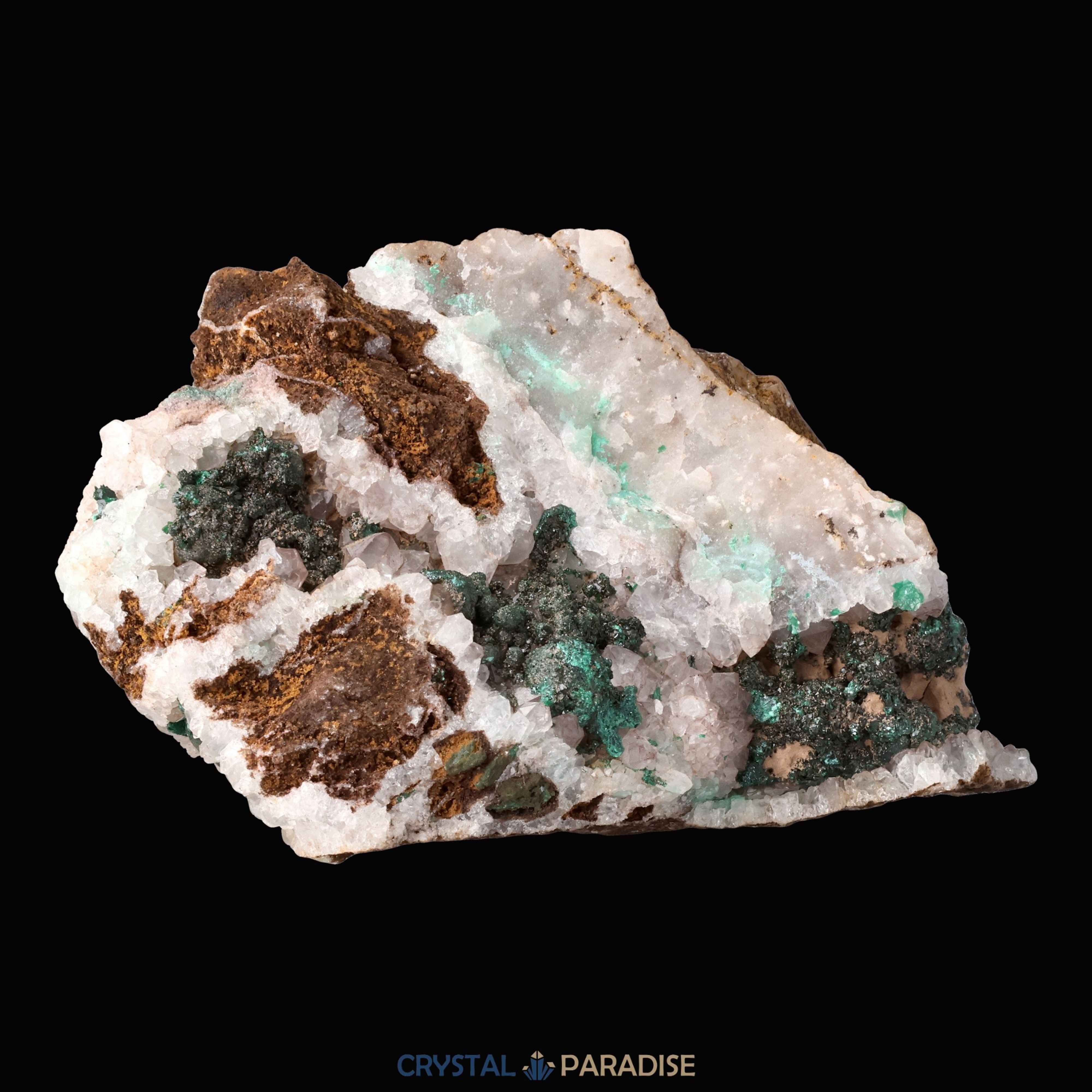 Malachit in Kongo Quarz mit Dolomit Matrix aus Kambove, Kongo (274g) – Ansicht 8