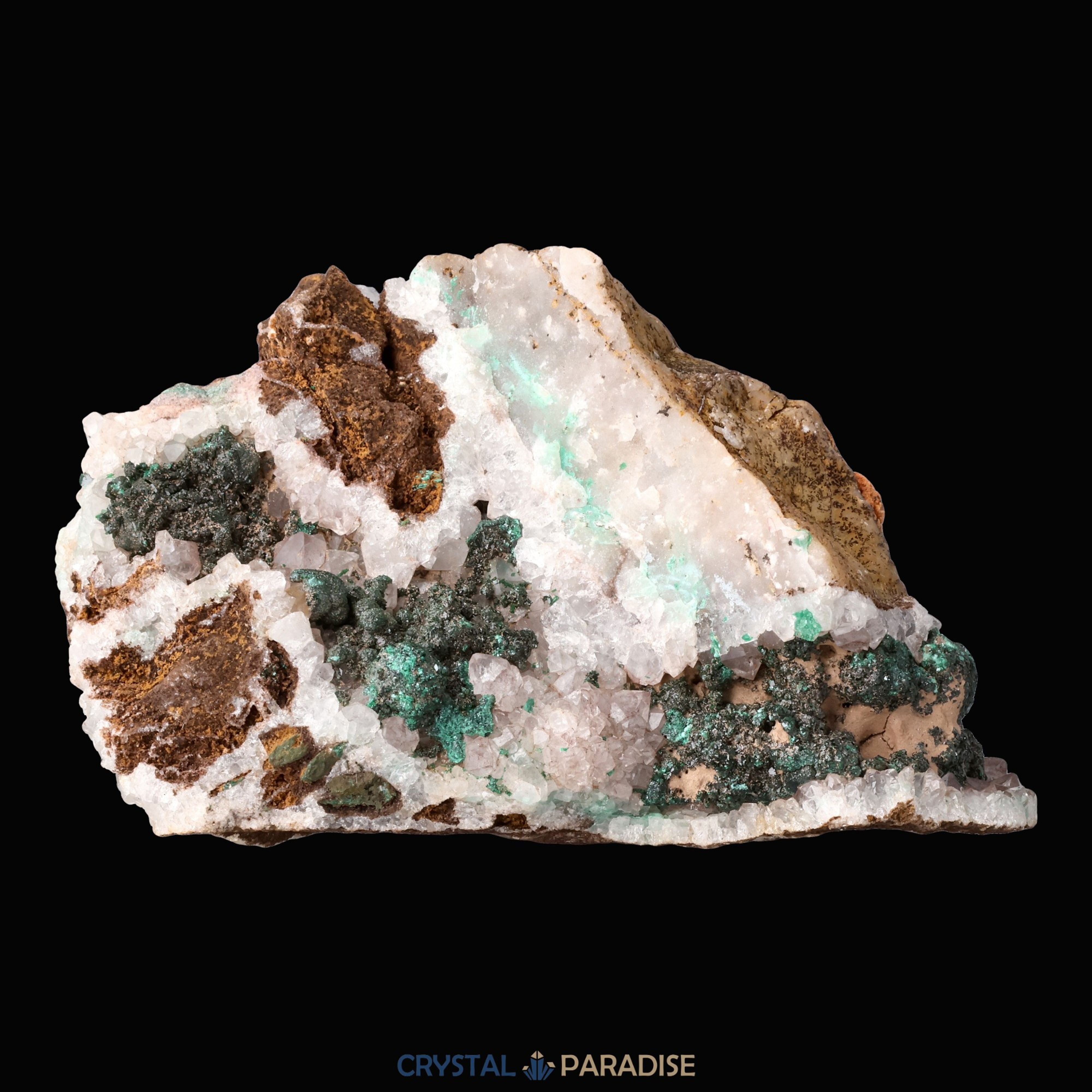 Malachit in Kongo Quarz mit Dolomit Matrix aus Kambove, Kongo (274g) – Ansicht 9