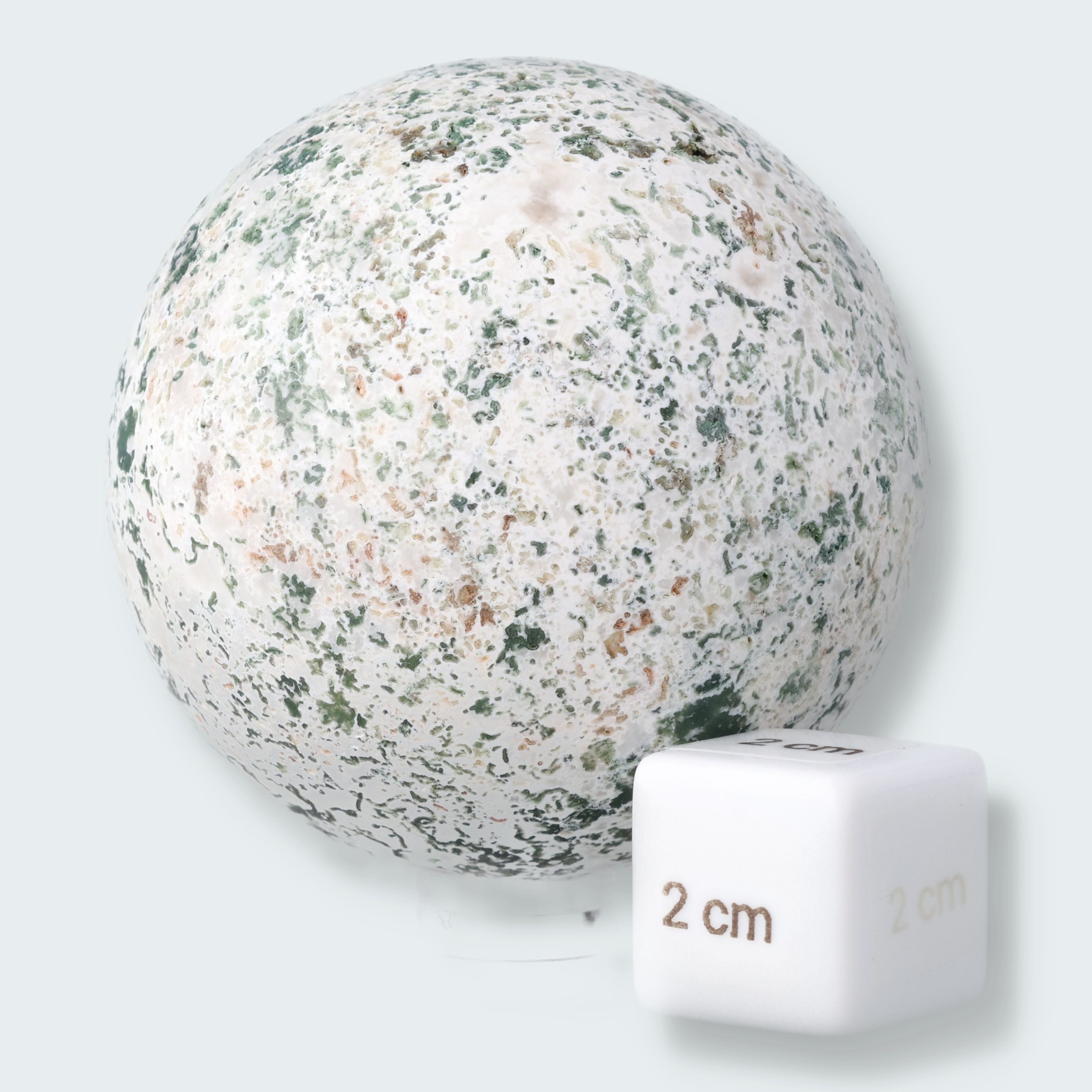 Moosachat Kugel weiss-grün (ca. 6 cm) – Ansicht 2