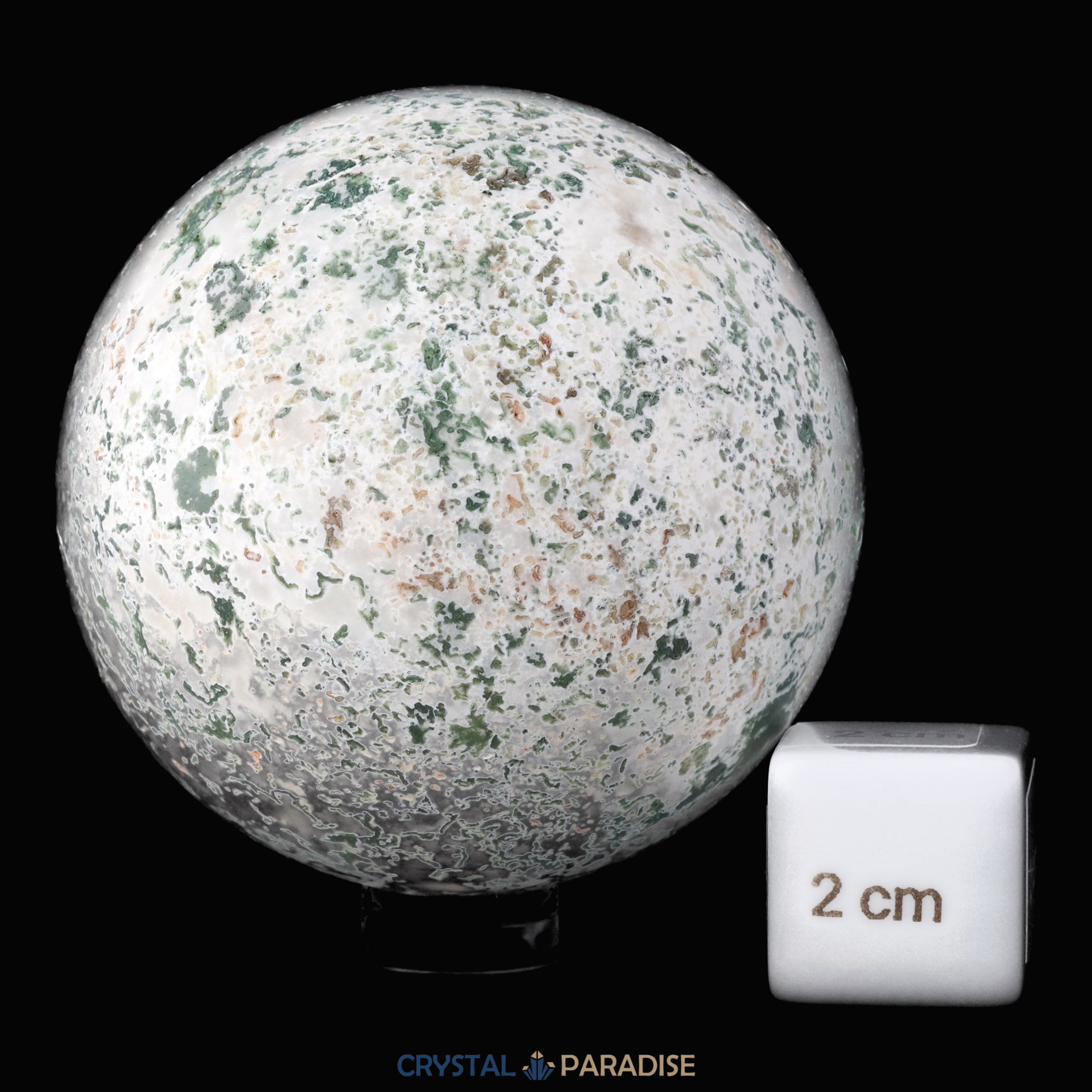 Moosachat Kugel weiss-grün (ca. 6 cm) – Ansicht 4