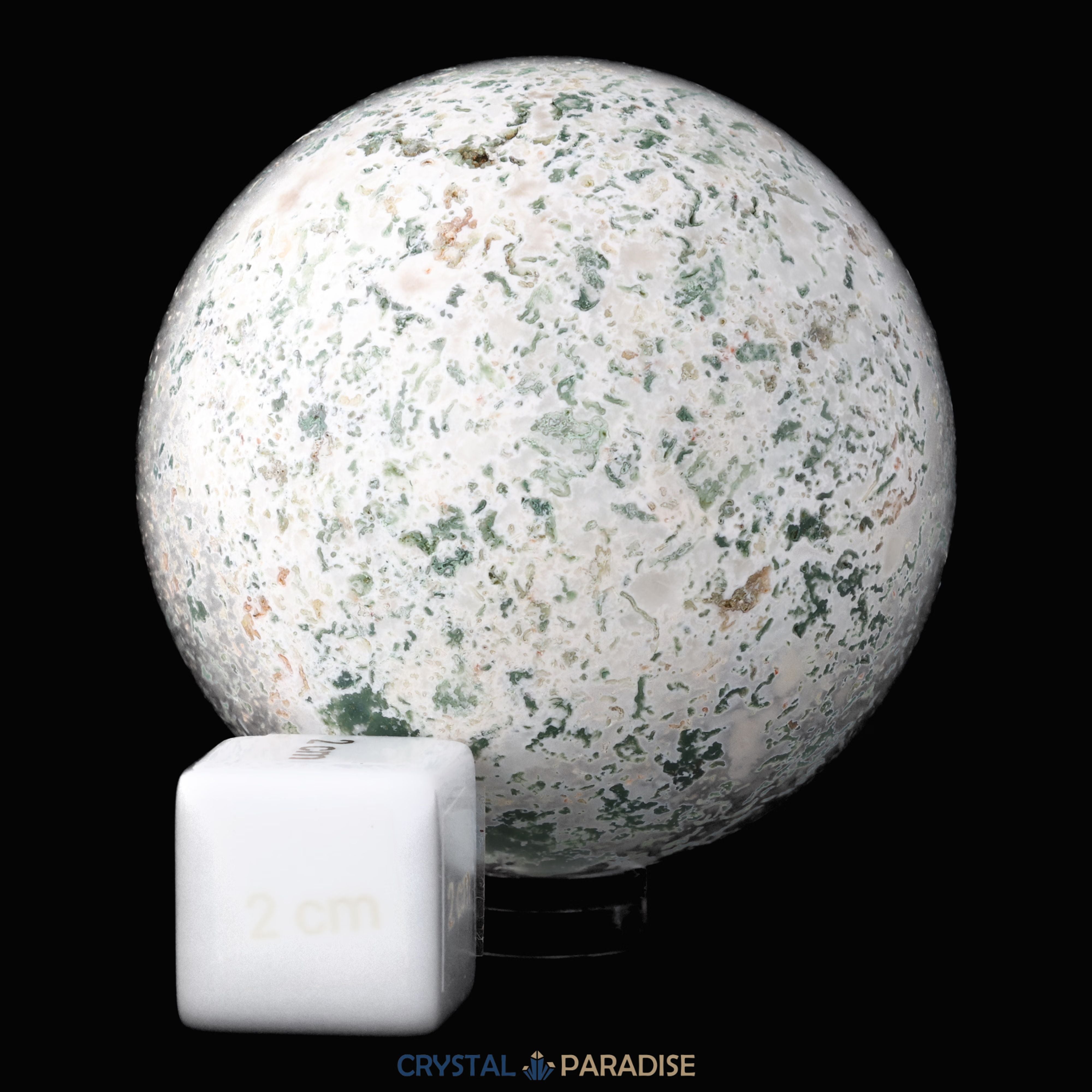 Moosachat Kugel weiss-grün (ca. 6 cm) – Ansicht 6
