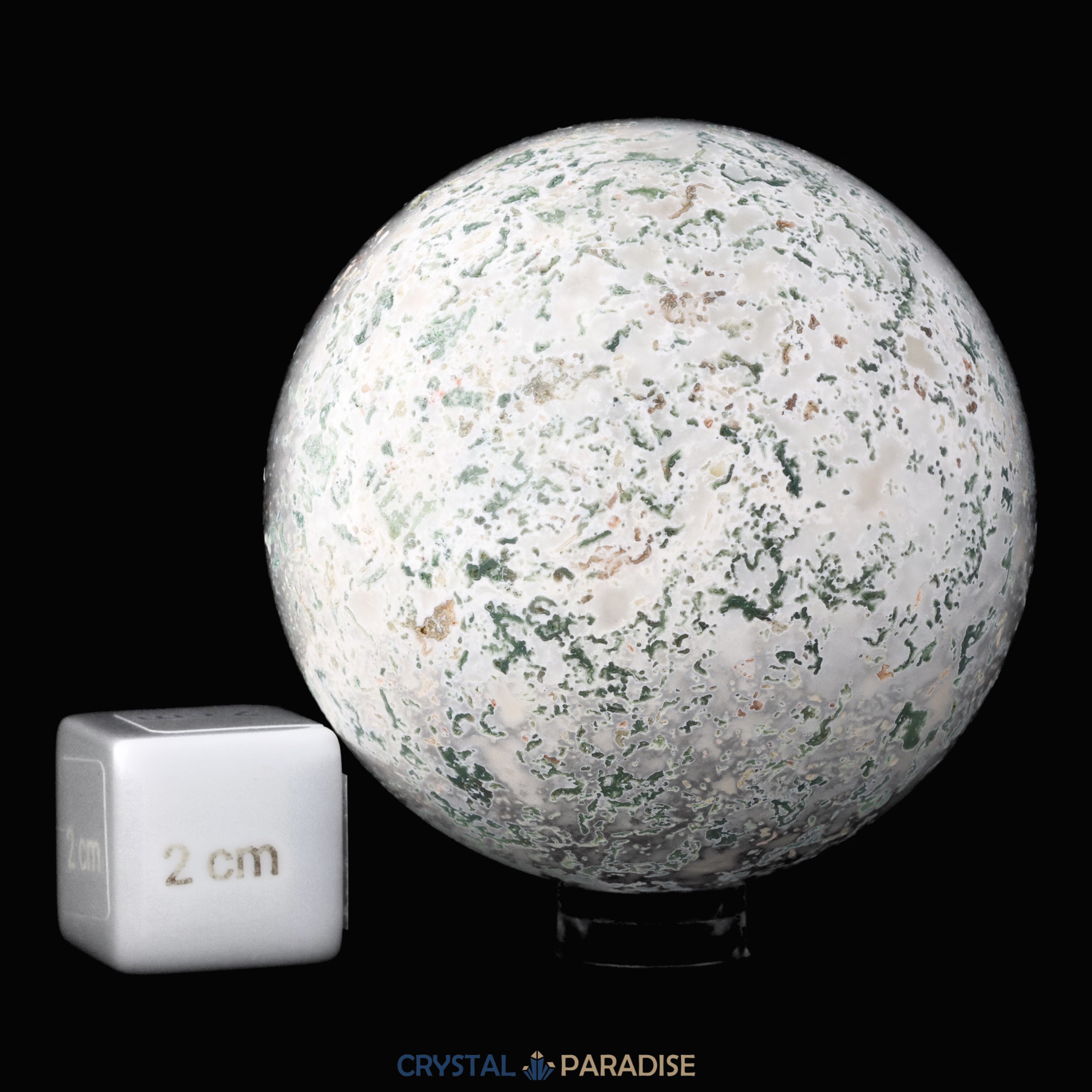 Moosachat Kugel weiss-grün (ca. 6 cm) – Ansicht 7
