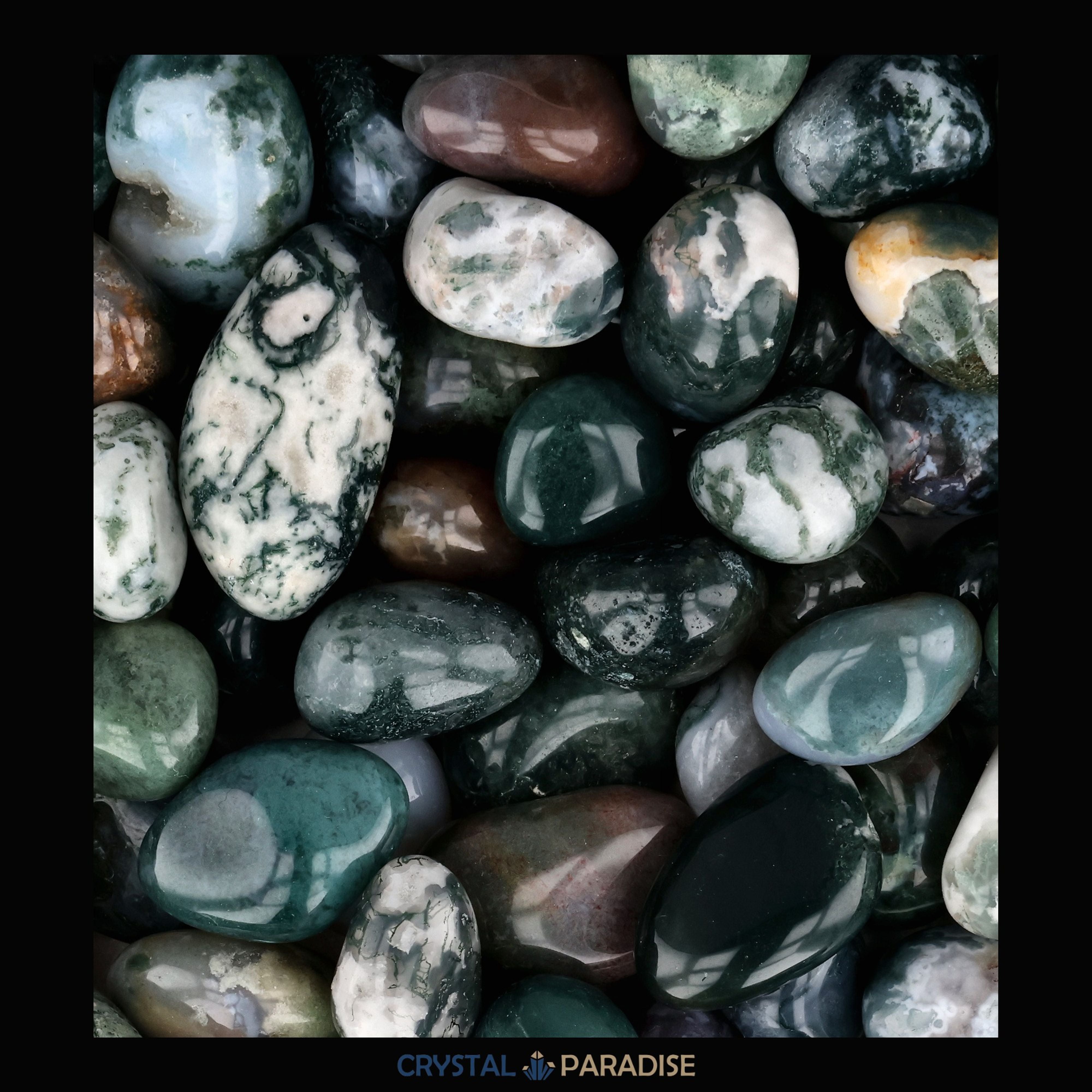 Moosachat Trommelsteine – Ansicht 4