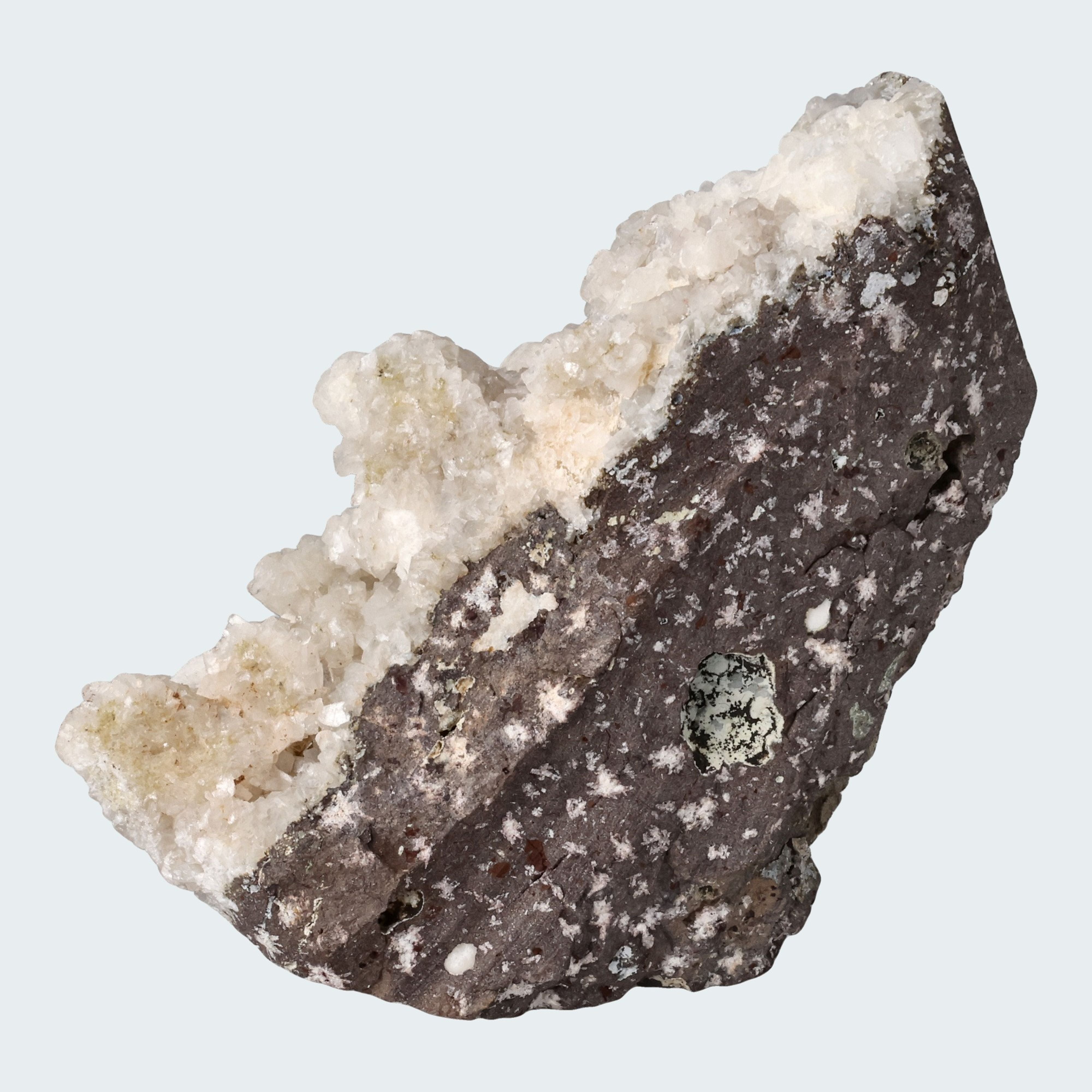 Okenit auf Apophyllit Cluster (Stufe) aus Indien (173g) – Ansicht 3