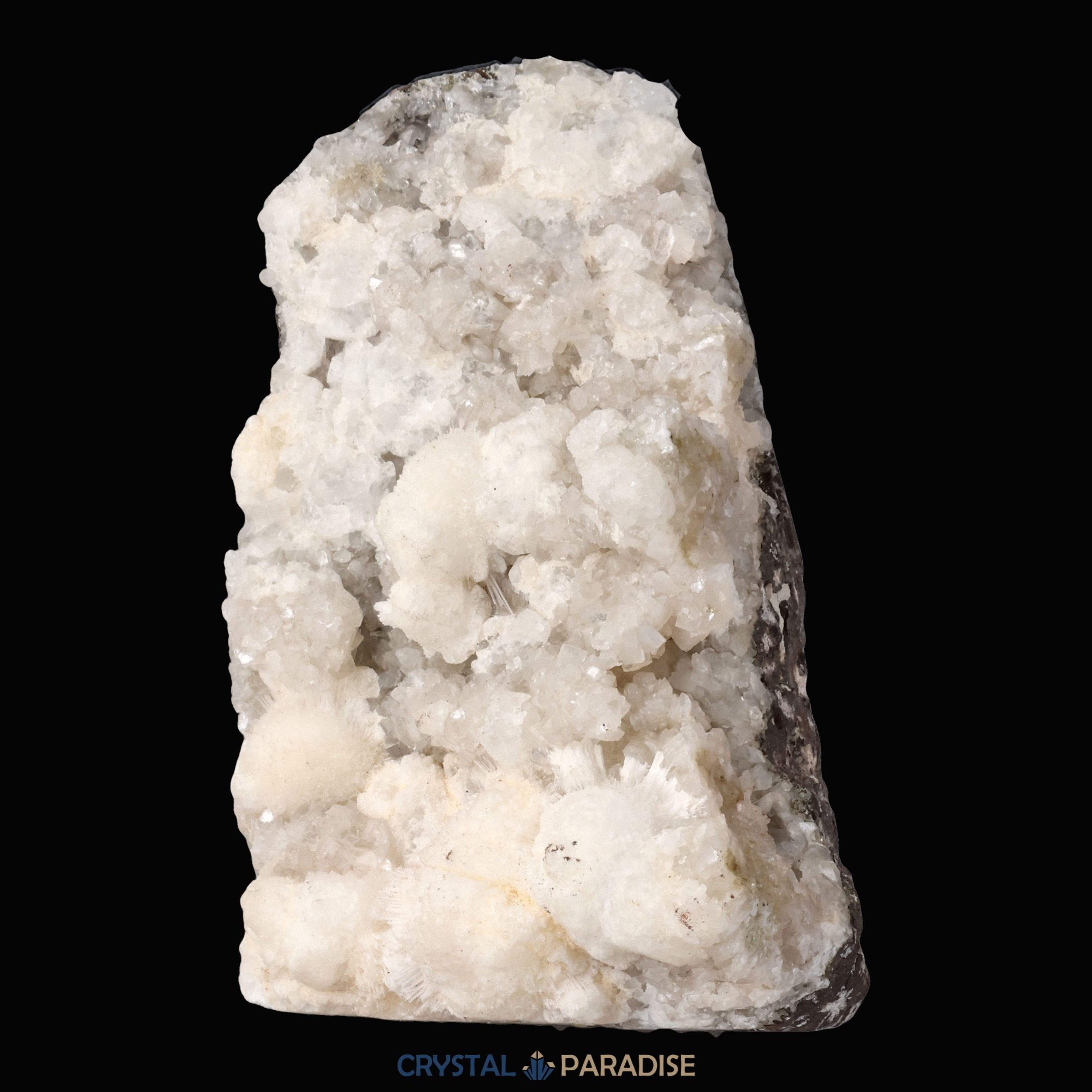 Okenit auf Apophyllit Cluster (Stufe) aus Indien (173g) – Ansicht 4
