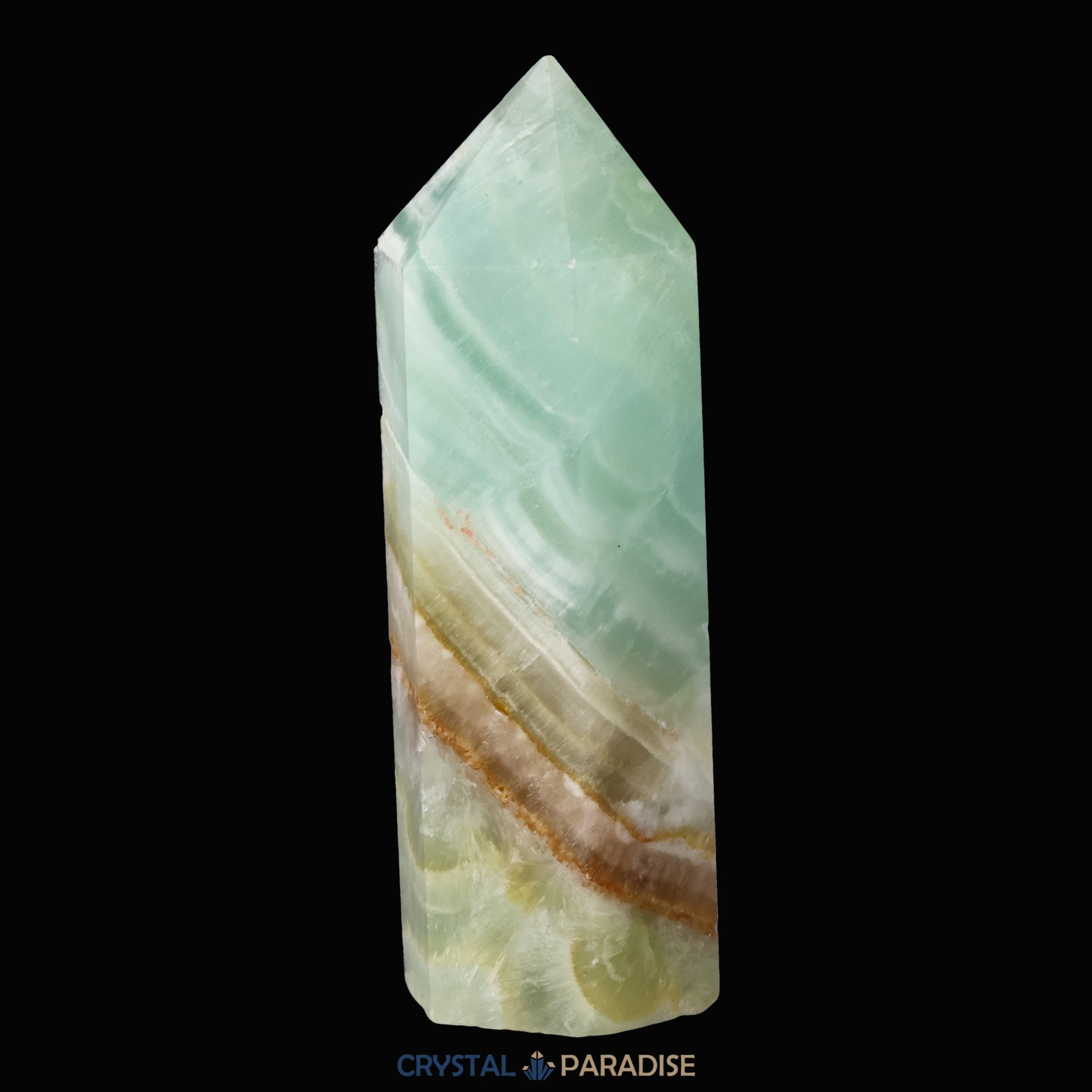 Pistazien Calcit Obelisk – Ansicht 9
