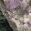 Violet fluorite from Mexico with white quartz deposits (593g) - large specimen with many fluorite cubes and quartz flowers 