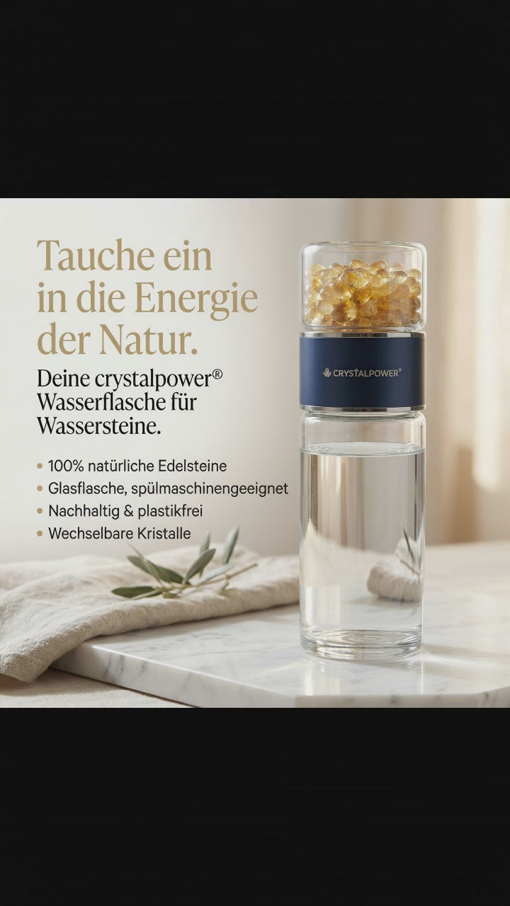 Wassersteinflasche mit echten Citrinen