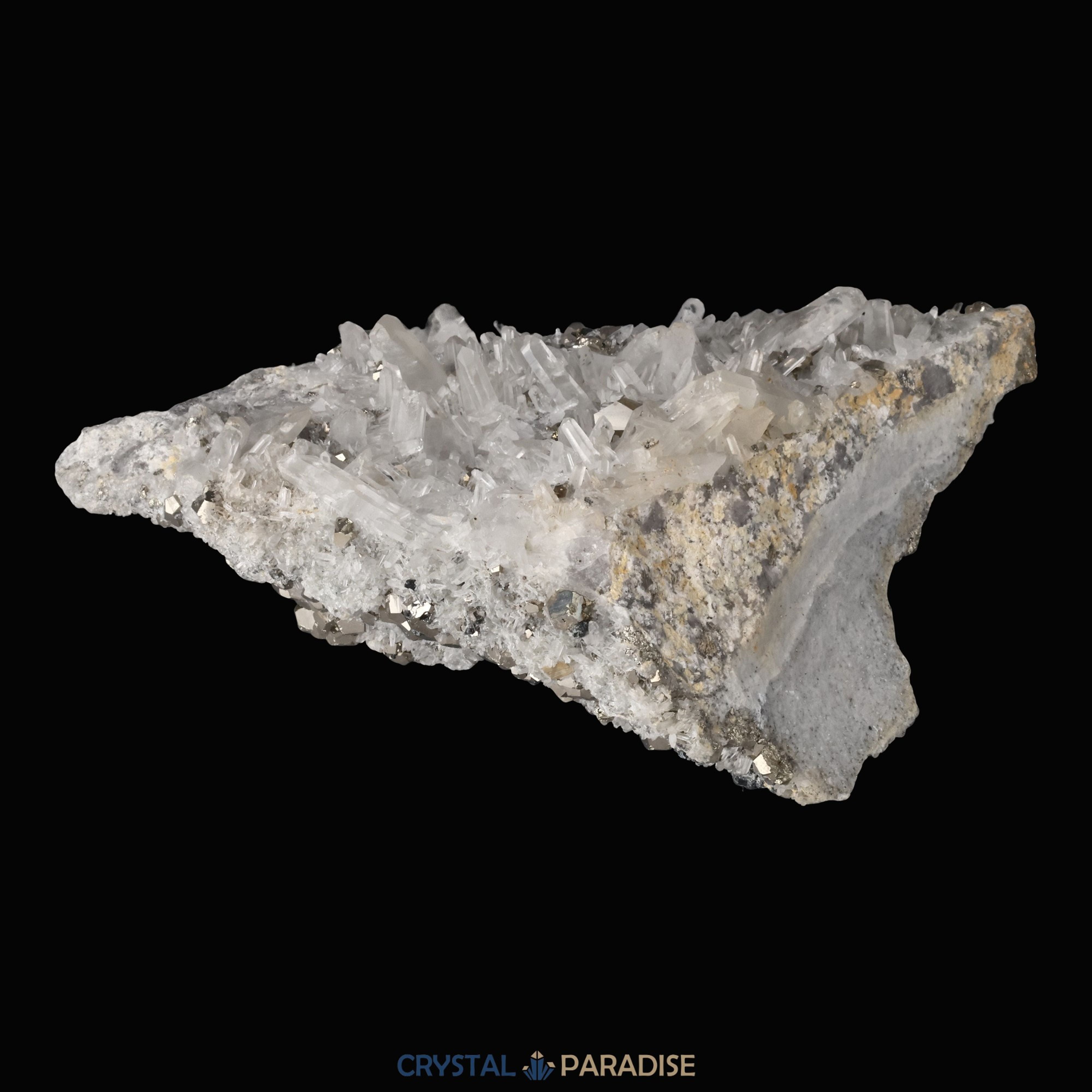 Pyrit an Bergkristall aus Indonesien (1036g) – Ansicht 10
