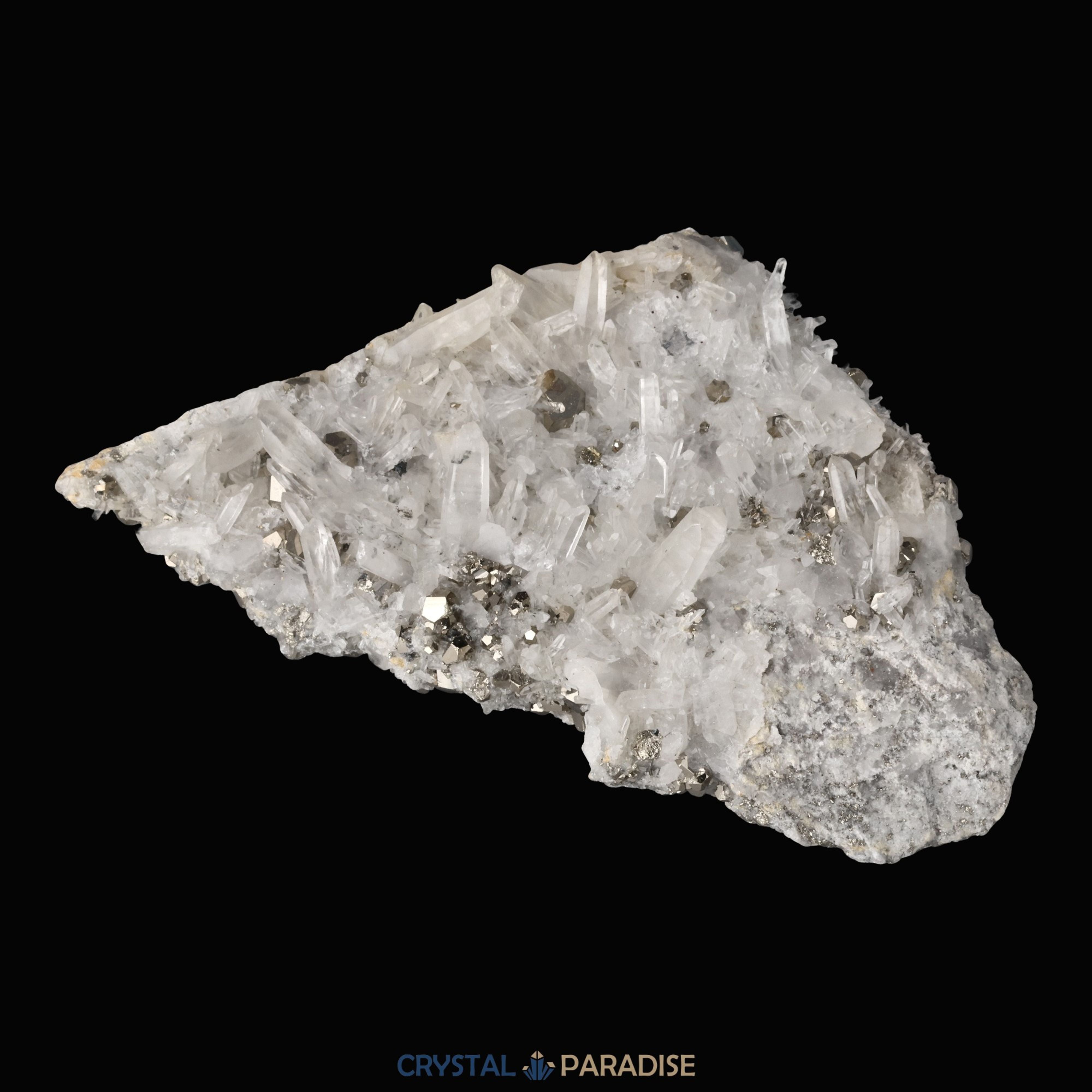 Pyrit an Bergkristall aus Indonesien (1036g) – Ansicht 5