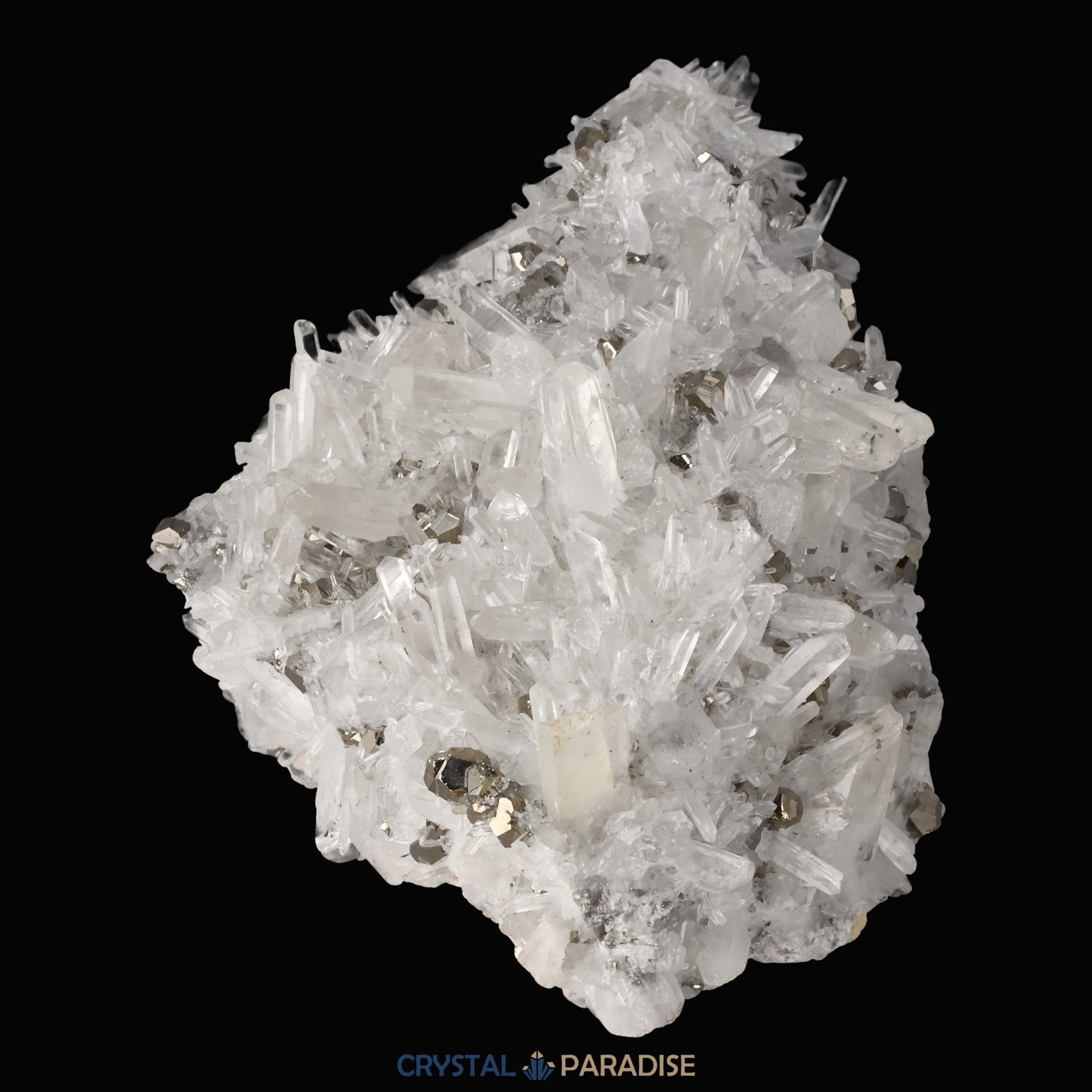 Pyrit an Bergkristall aus Indonesien (1138g) – Ansicht 6