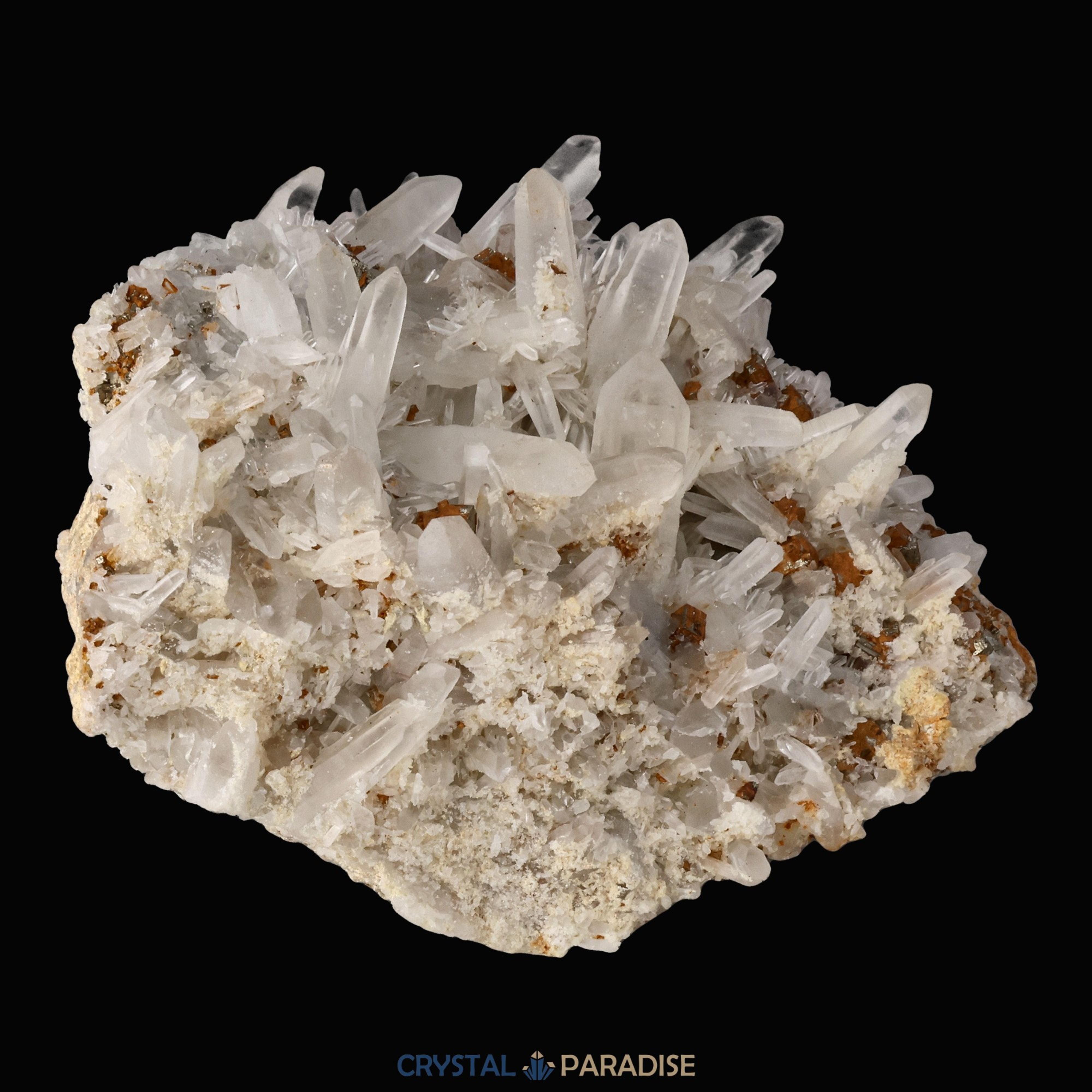 Pyrit an Bergkristall aus Indonesien (1235g) – Ansicht 9