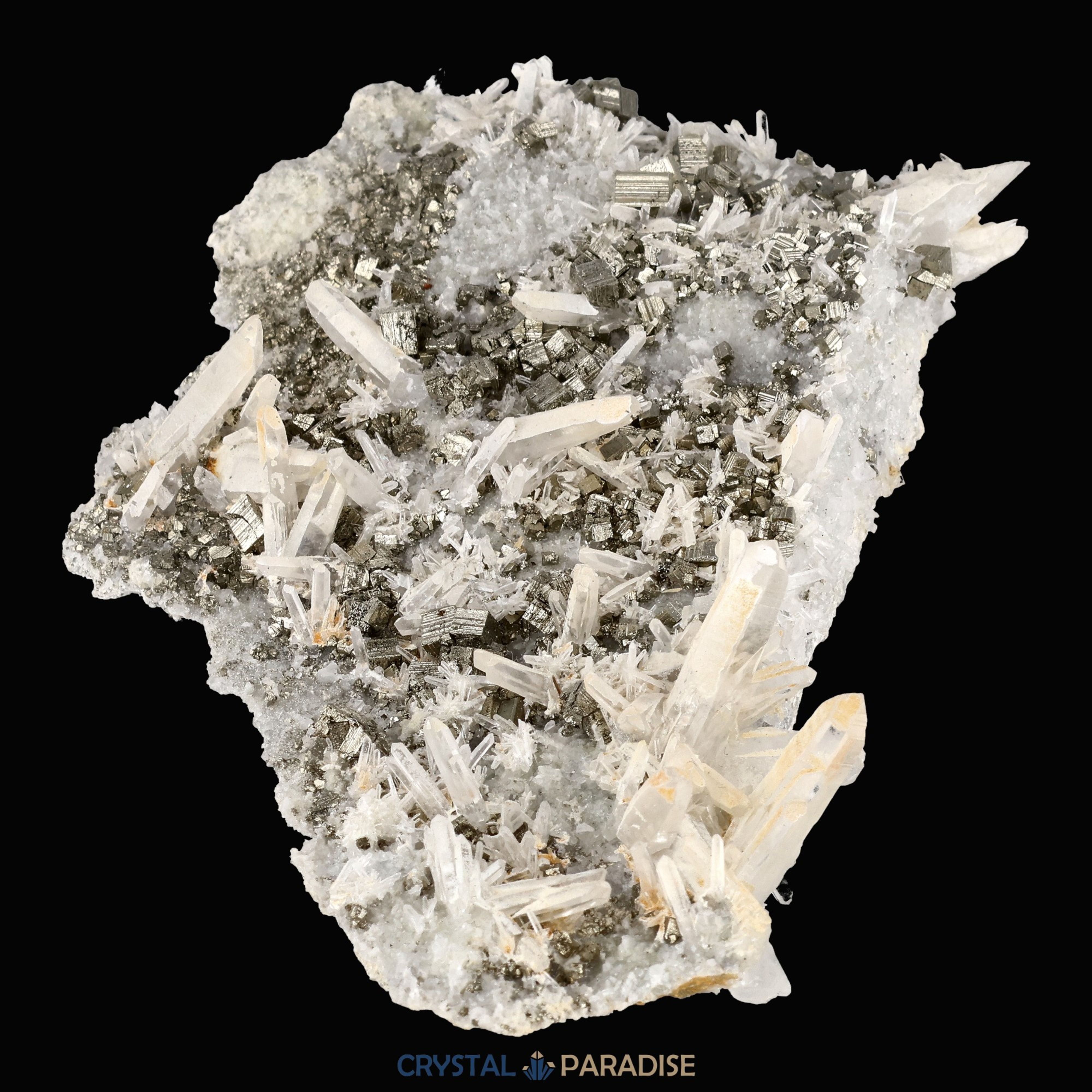 Pyrit an Bergkristall aus Indonesien (284g) – Ansicht 10