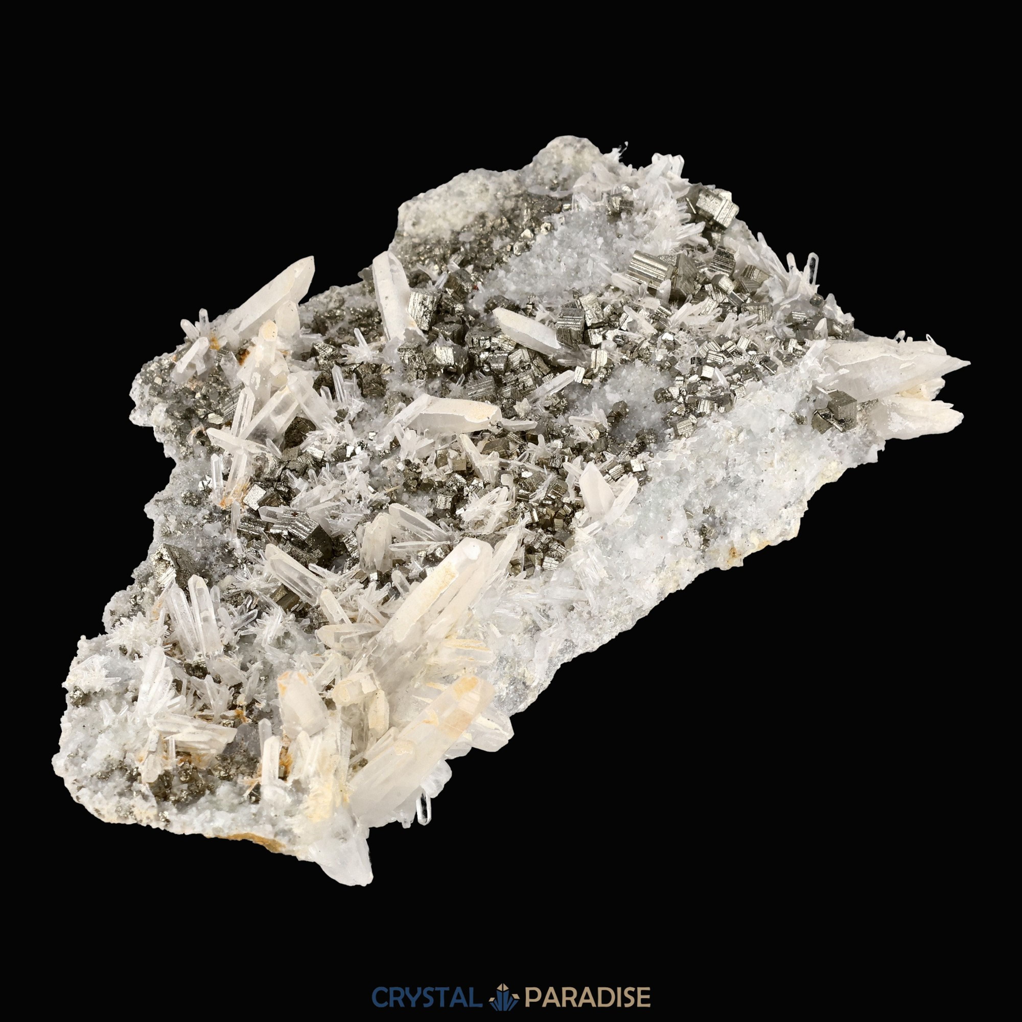 Pyrit an Bergkristall aus Indonesien (284g) – Ansicht 11