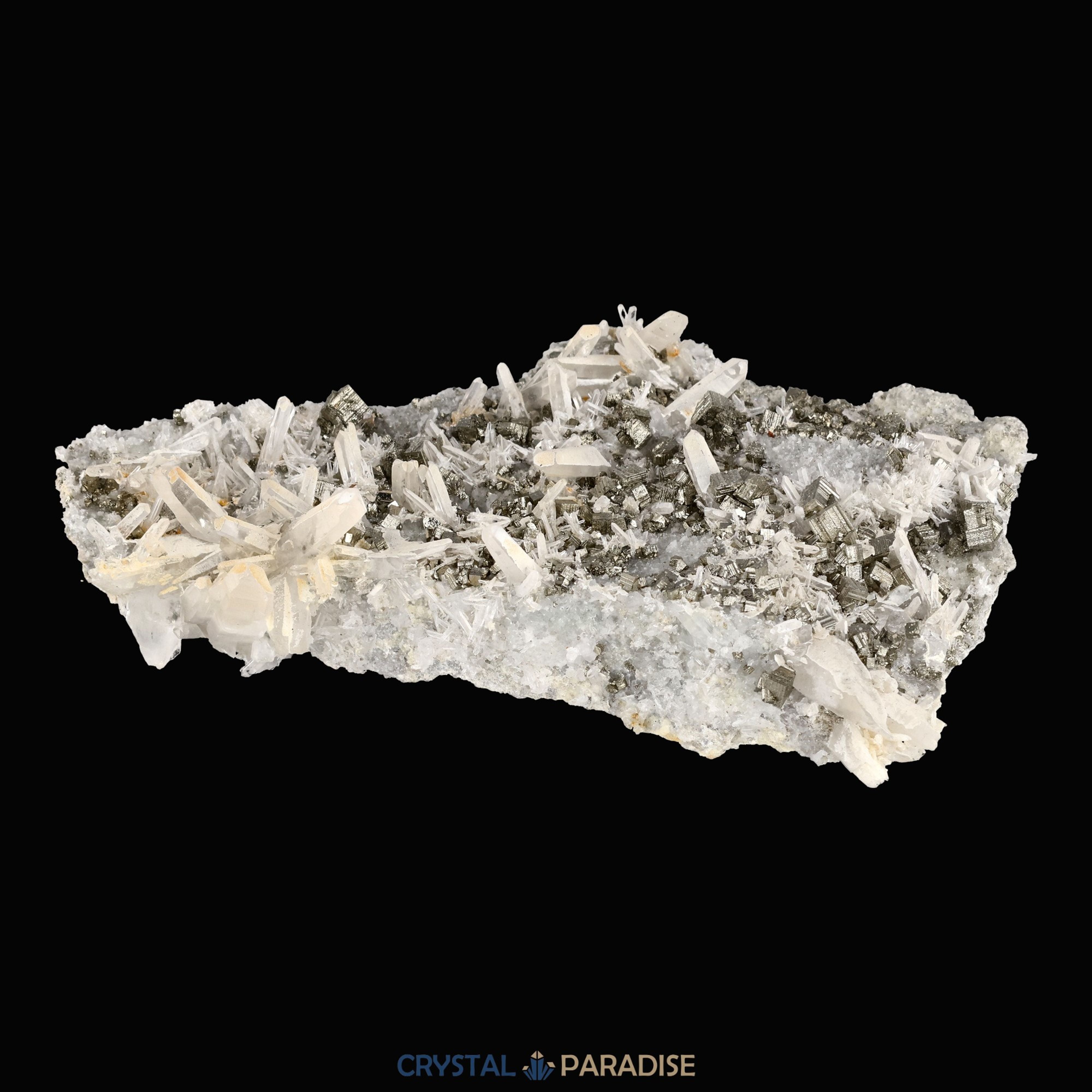 Pyrit an Bergkristall aus Indonesien (284g) – Ansicht 13