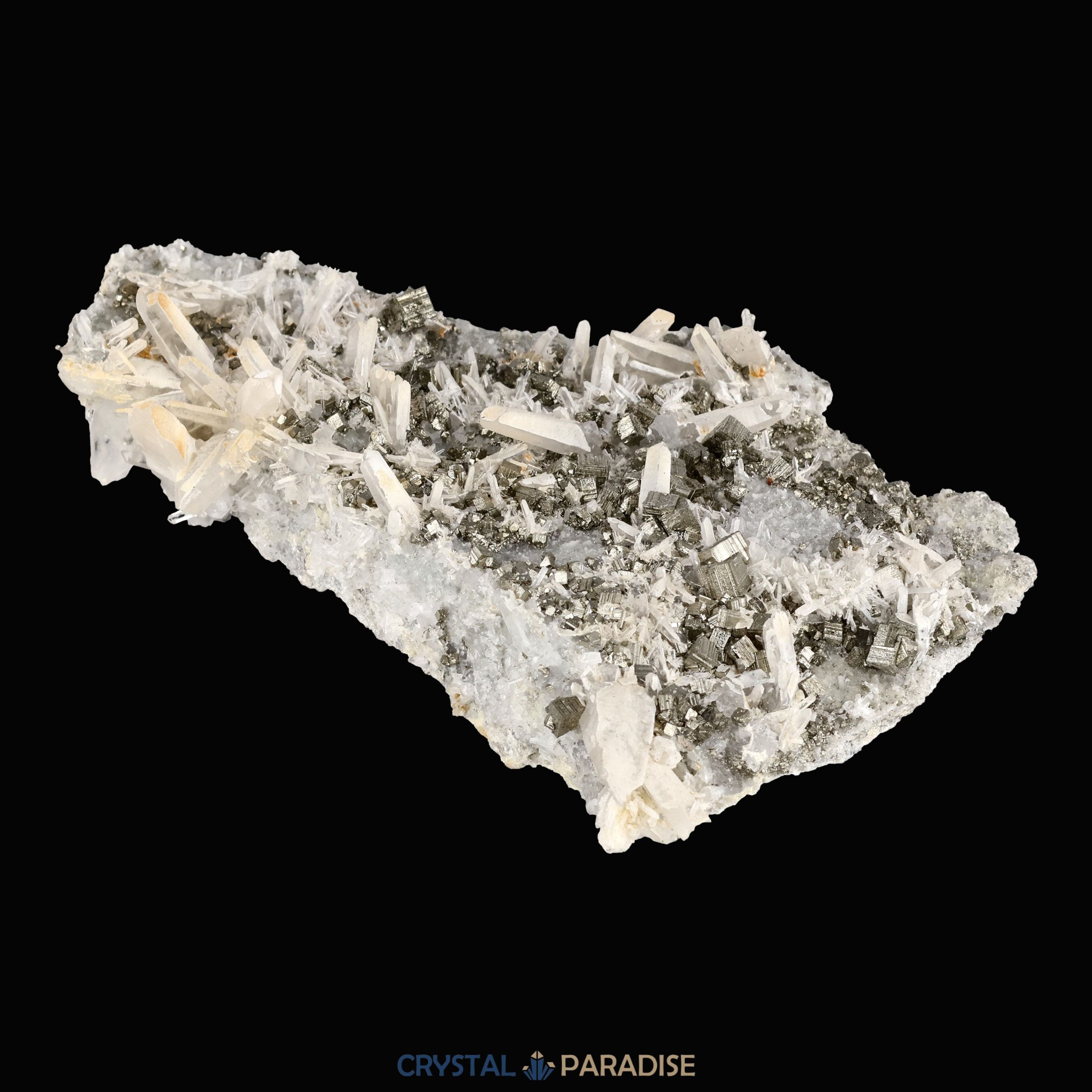 Pyrit an Bergkristall aus Indonesien (284g) – Ansicht 14