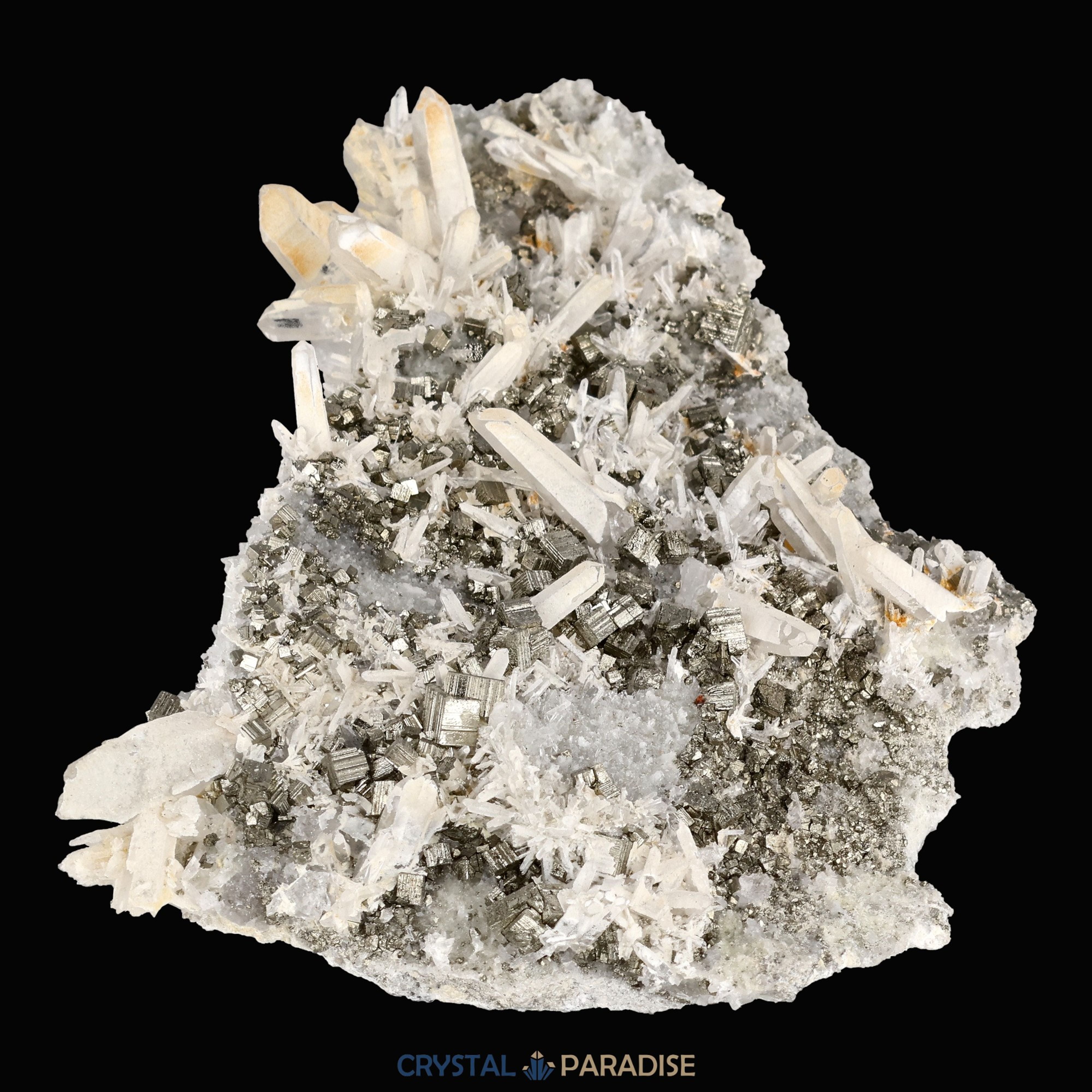Pyrit an Bergkristall aus Indonesien (284g) – Ansicht 4