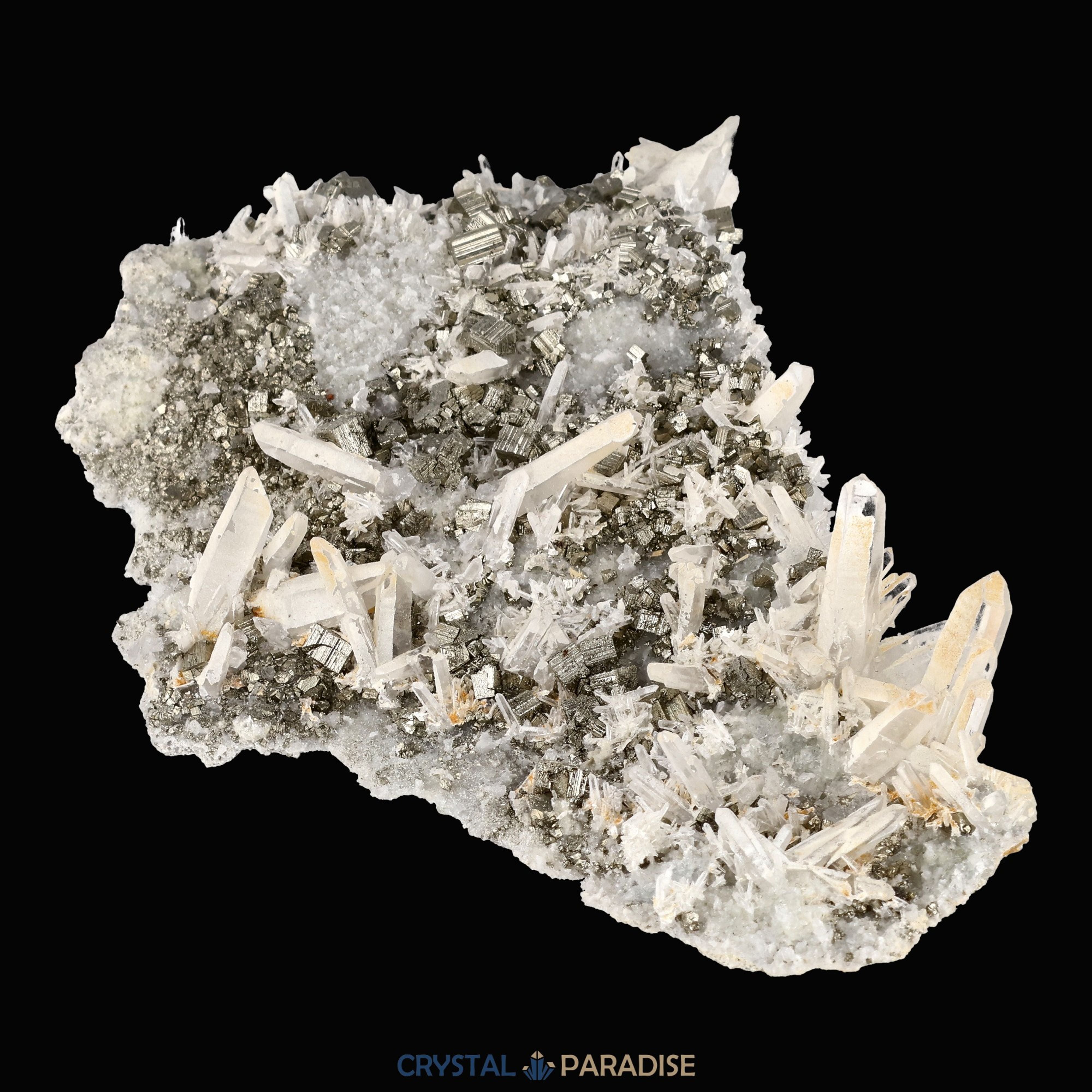 Pyrit an Bergkristall aus Indonesien (284g) – Ansicht 9
