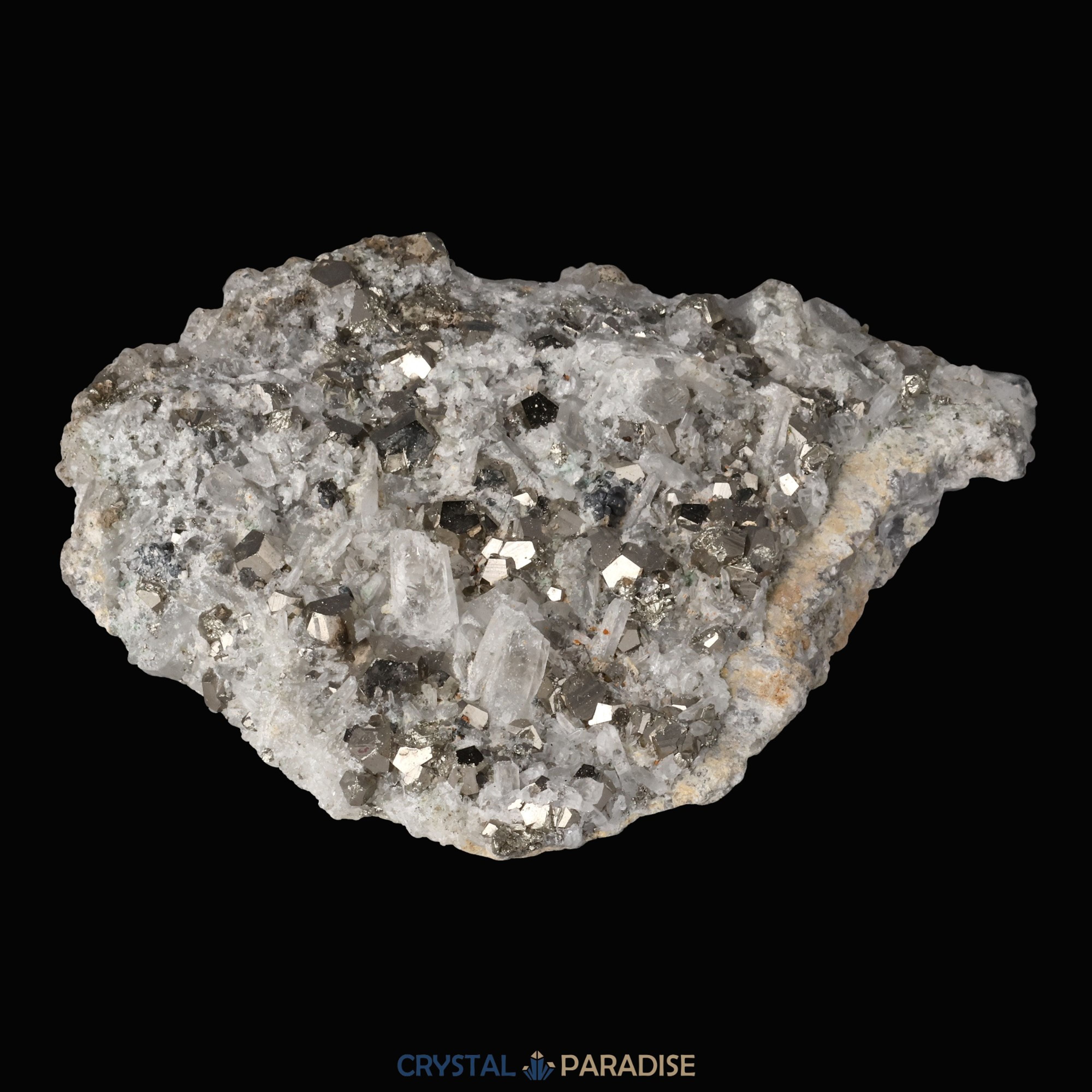 Pyrit an Bergkristall aus Indonesien (330g) – Ansicht 14