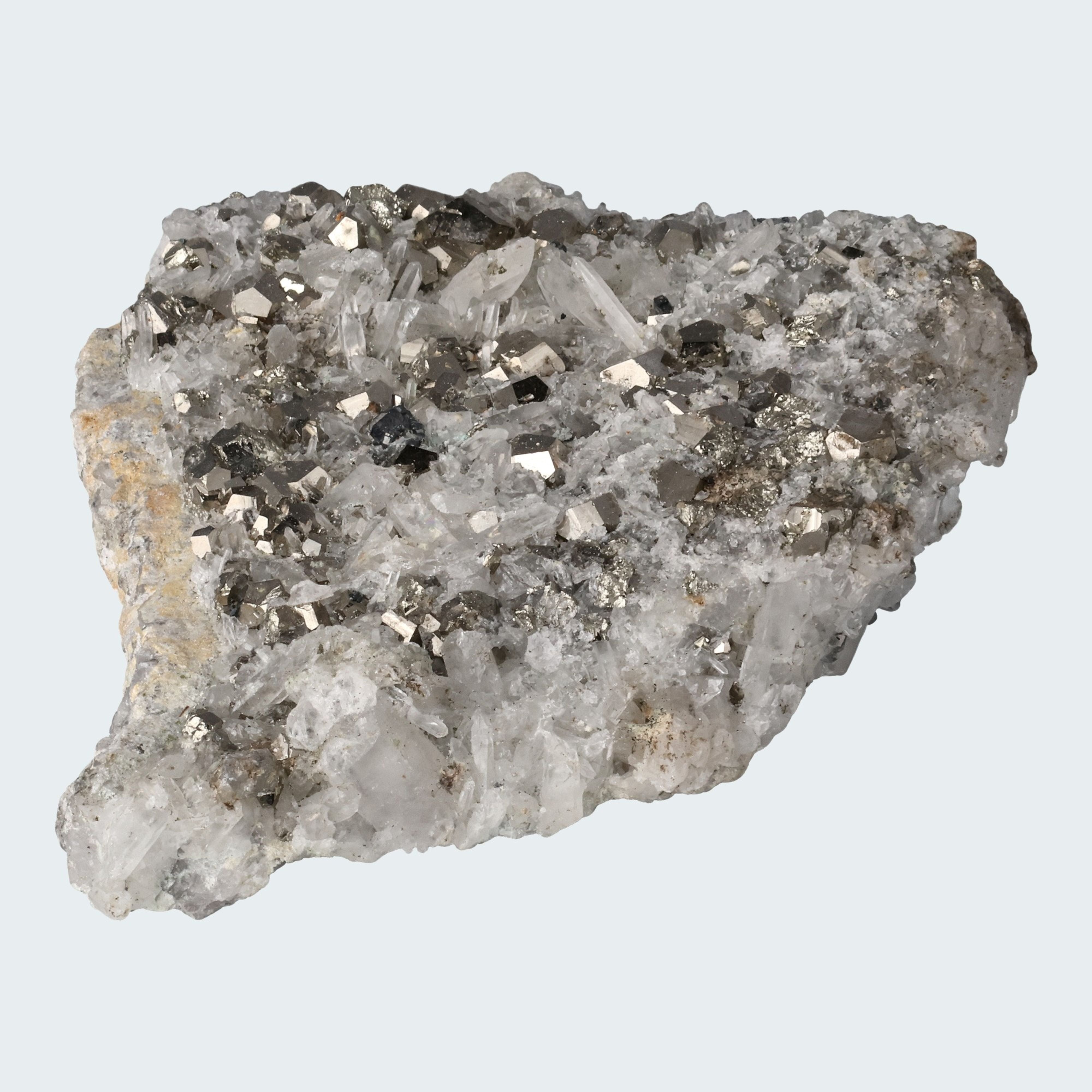 Pyrit an Bergkristall aus Indonesien (330g) – Ansicht 3