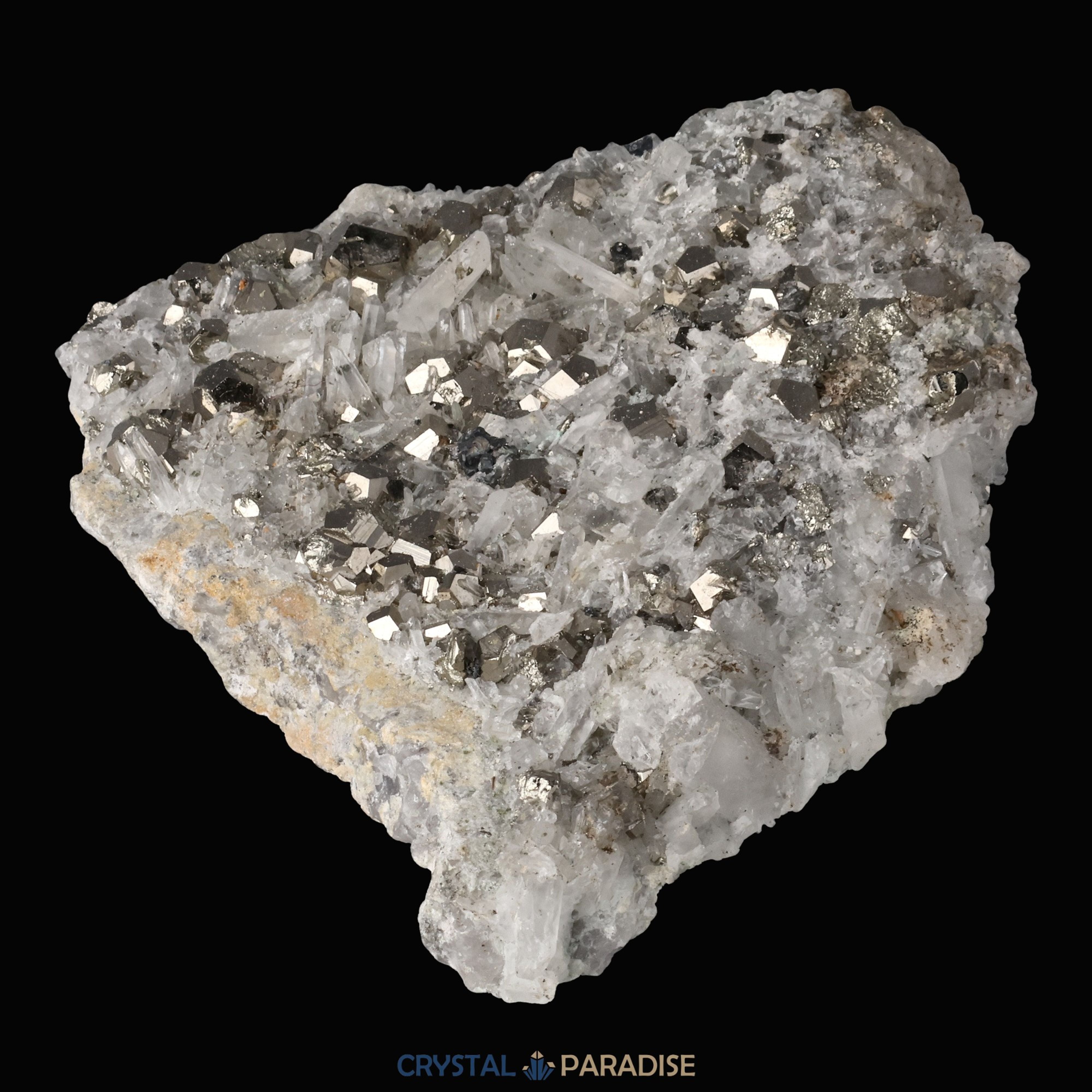 Pyrit an Bergkristall aus Indonesien (330g) – Ansicht 6