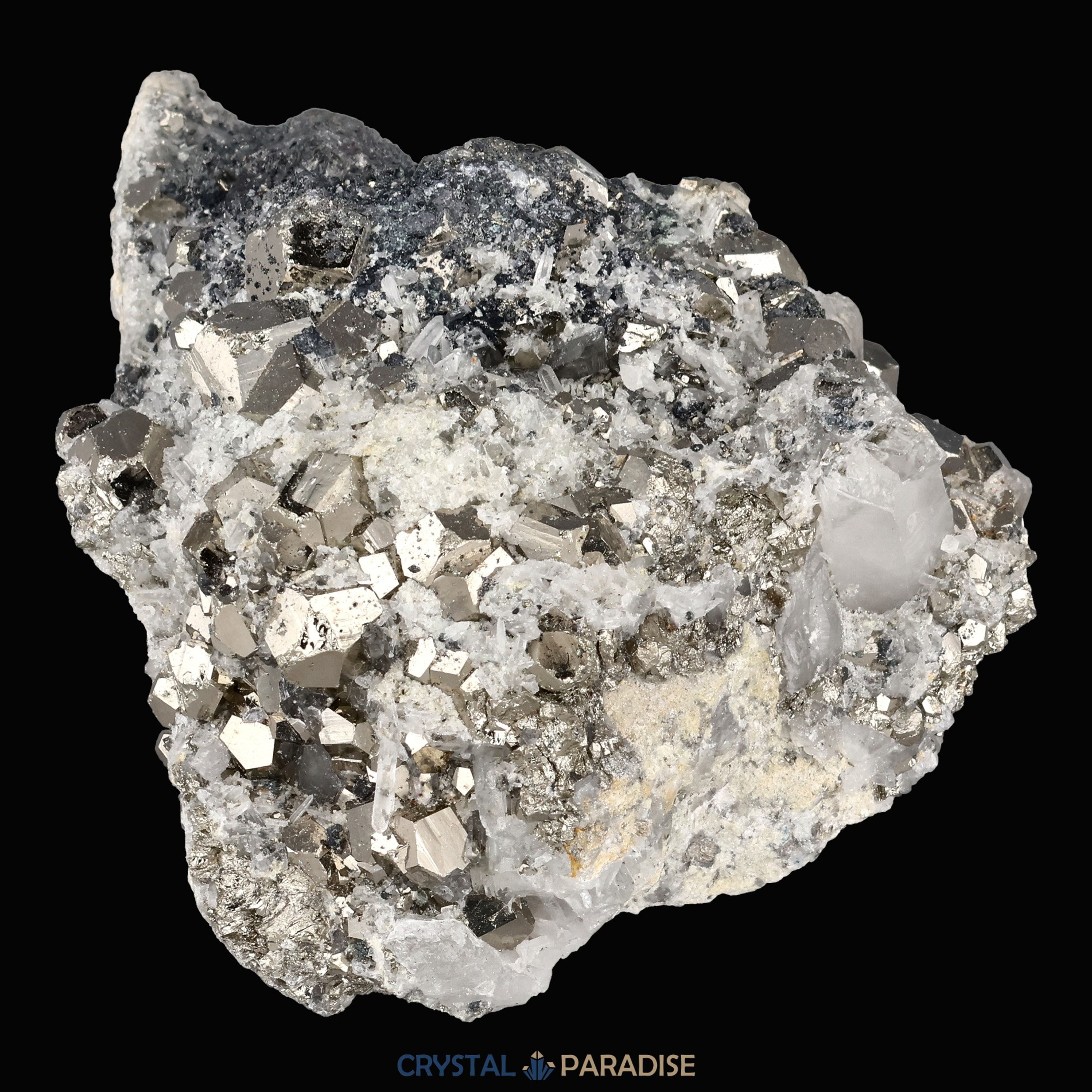Pyrit an Bergkristall aus Indonesien (370g) – Ansicht 13