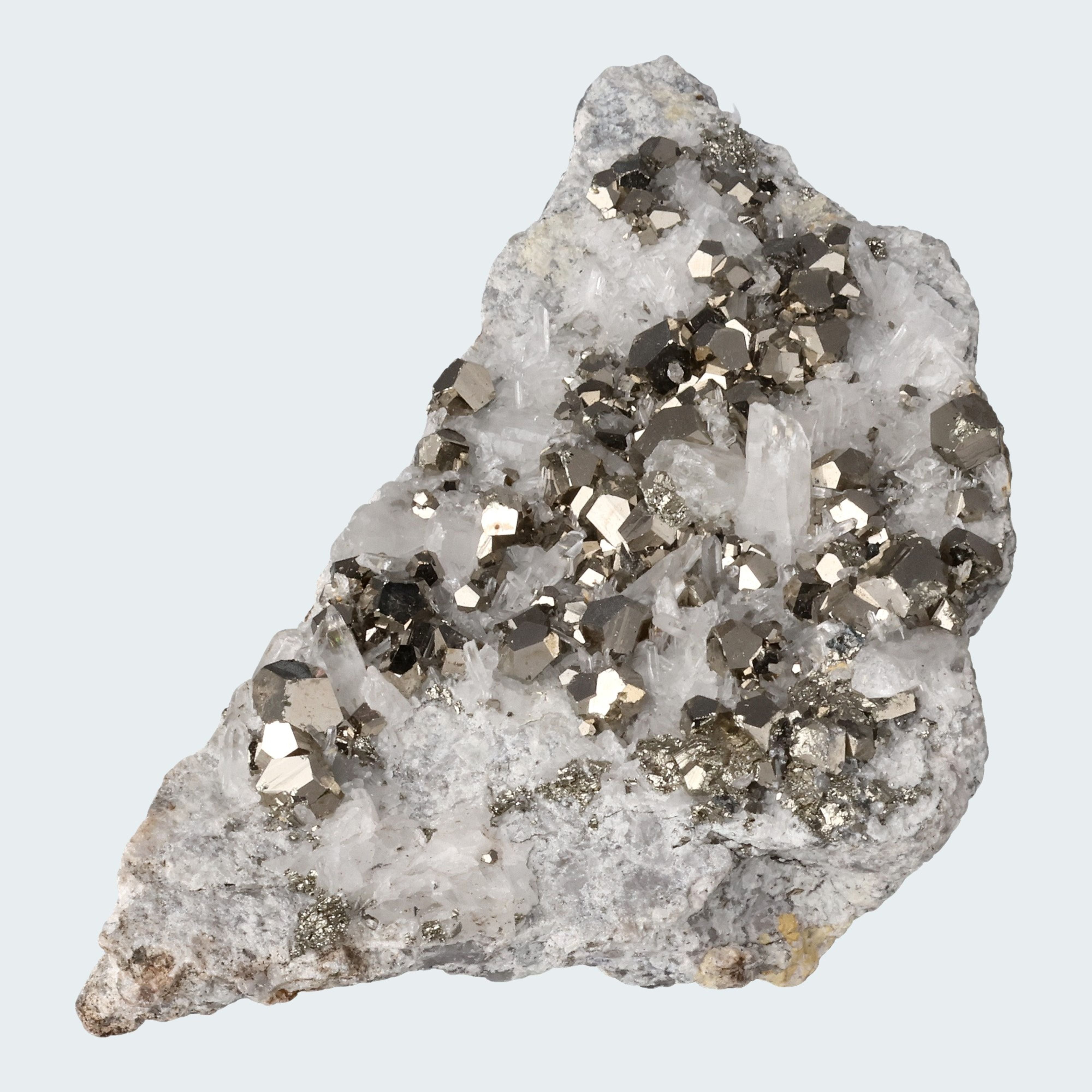 Pyrit an Bergkristall aus Indonesien (387g) – Ansicht 2
