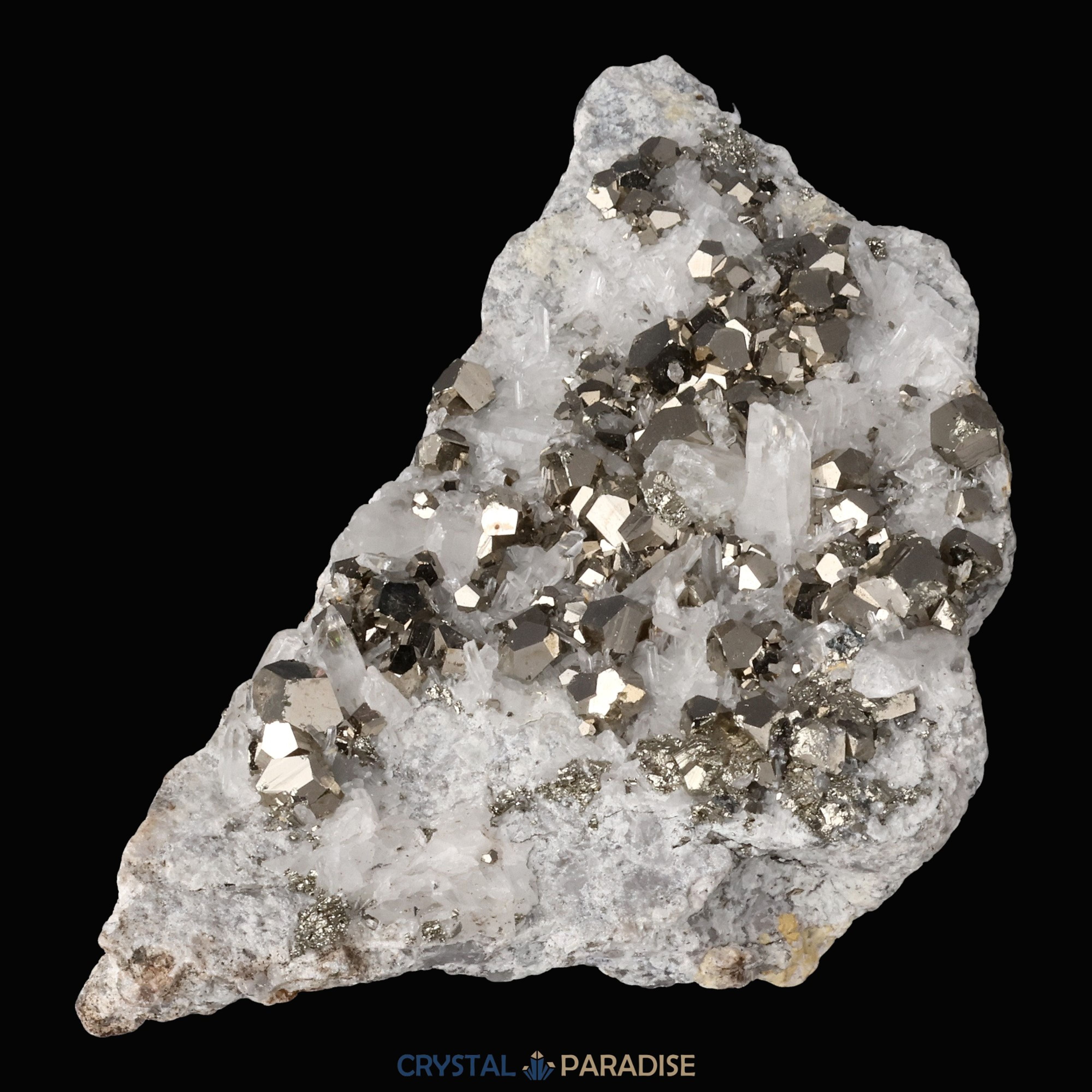 Pyrit an Bergkristall aus Indonesien (387g) – Ansicht 5
