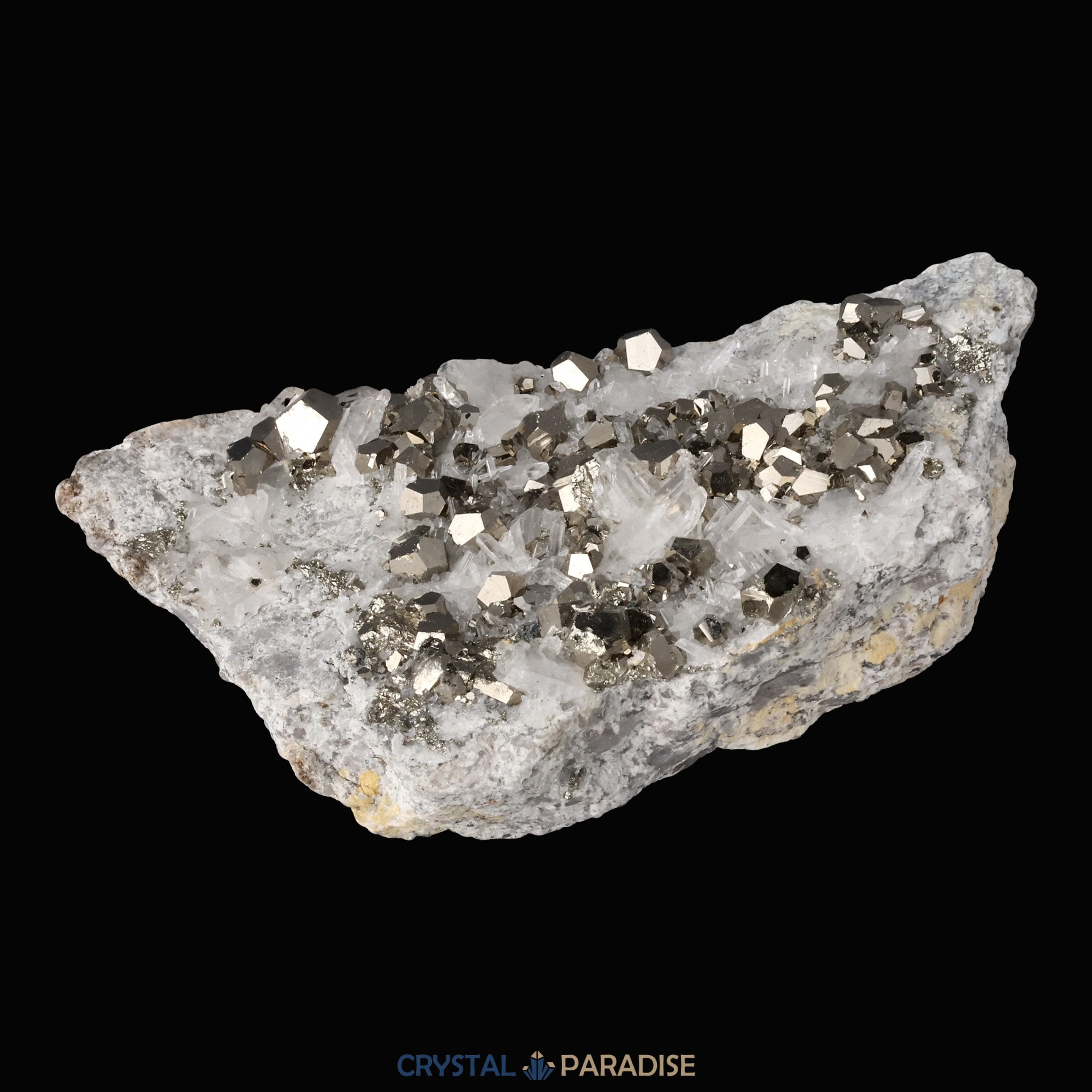 Pyrit an Bergkristall aus Indonesien (387g) – Ansicht 7