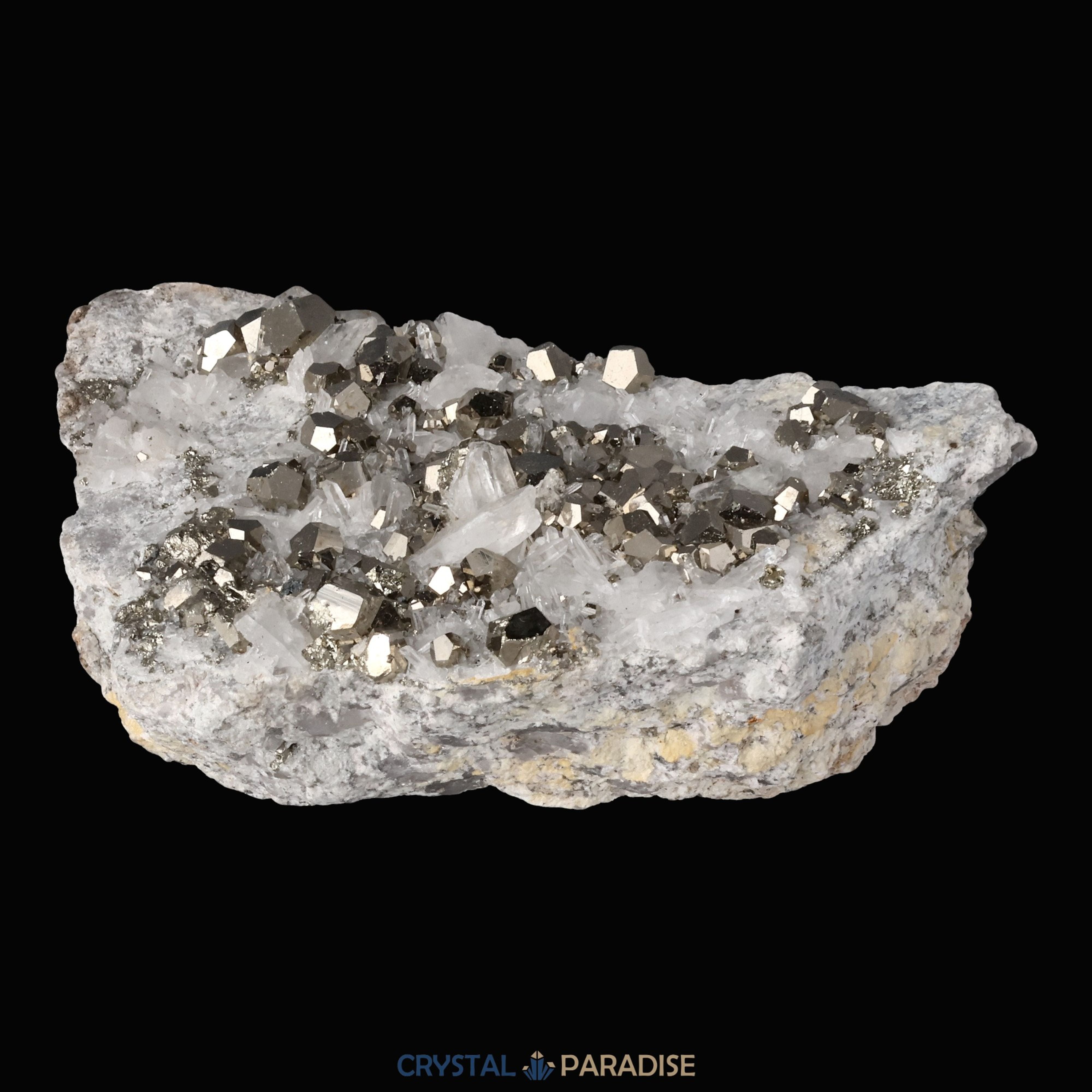 Pyrit an Bergkristall aus Indonesien (387g) – Ansicht 8