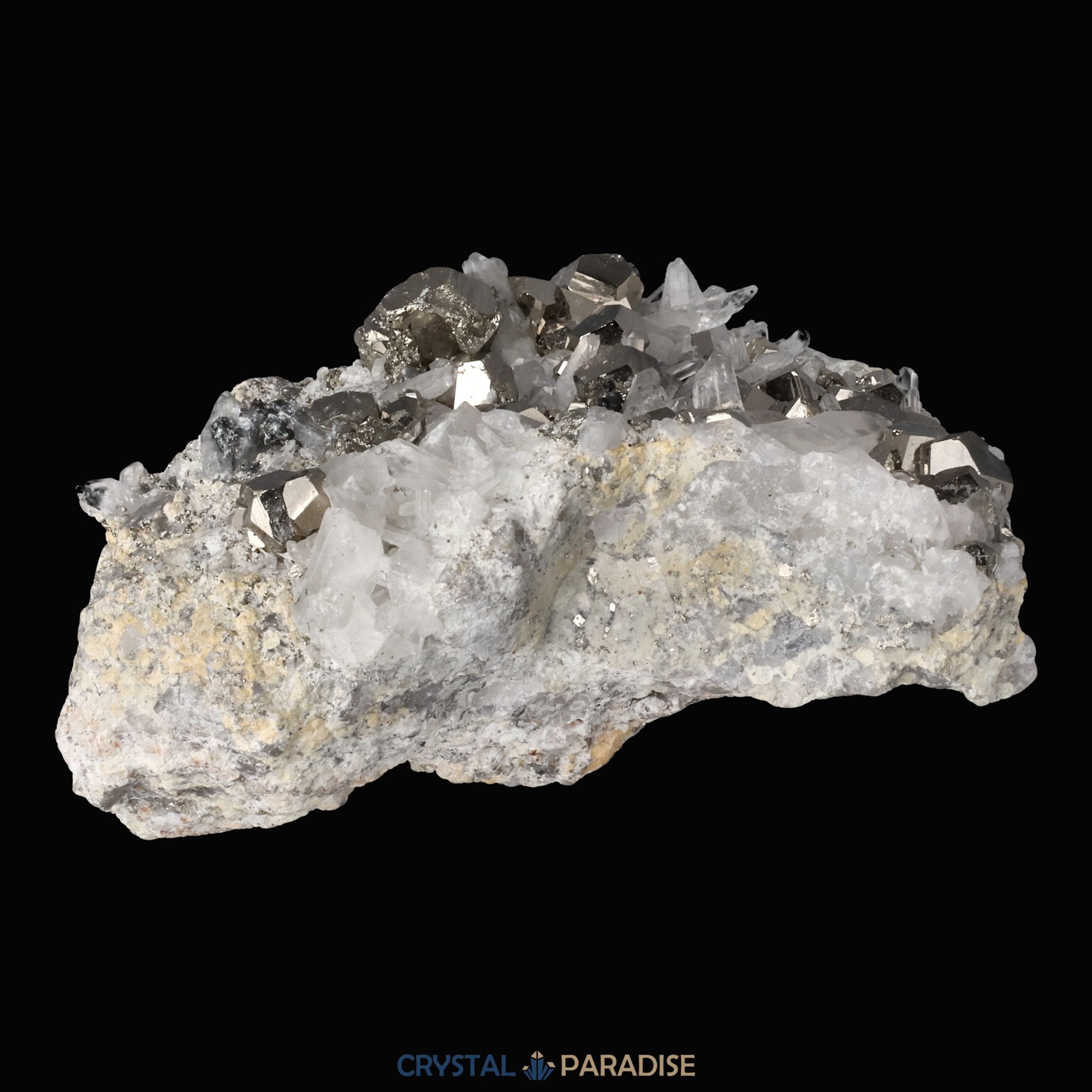 Pyrit an Bergkristall aus Indonesien (440g) – Ansicht 10