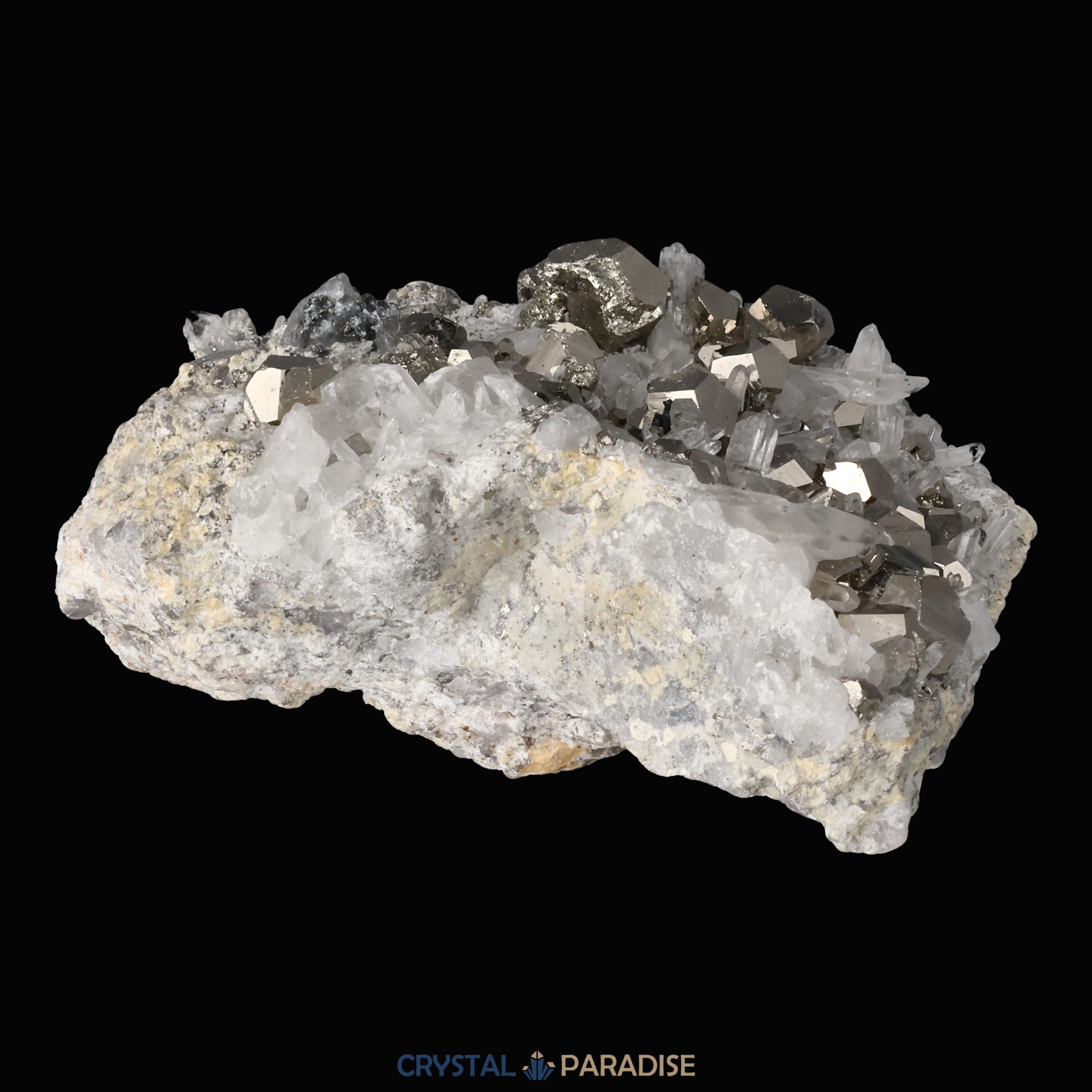 Pyrit an Bergkristall aus Indonesien (440g) – Ansicht 11
