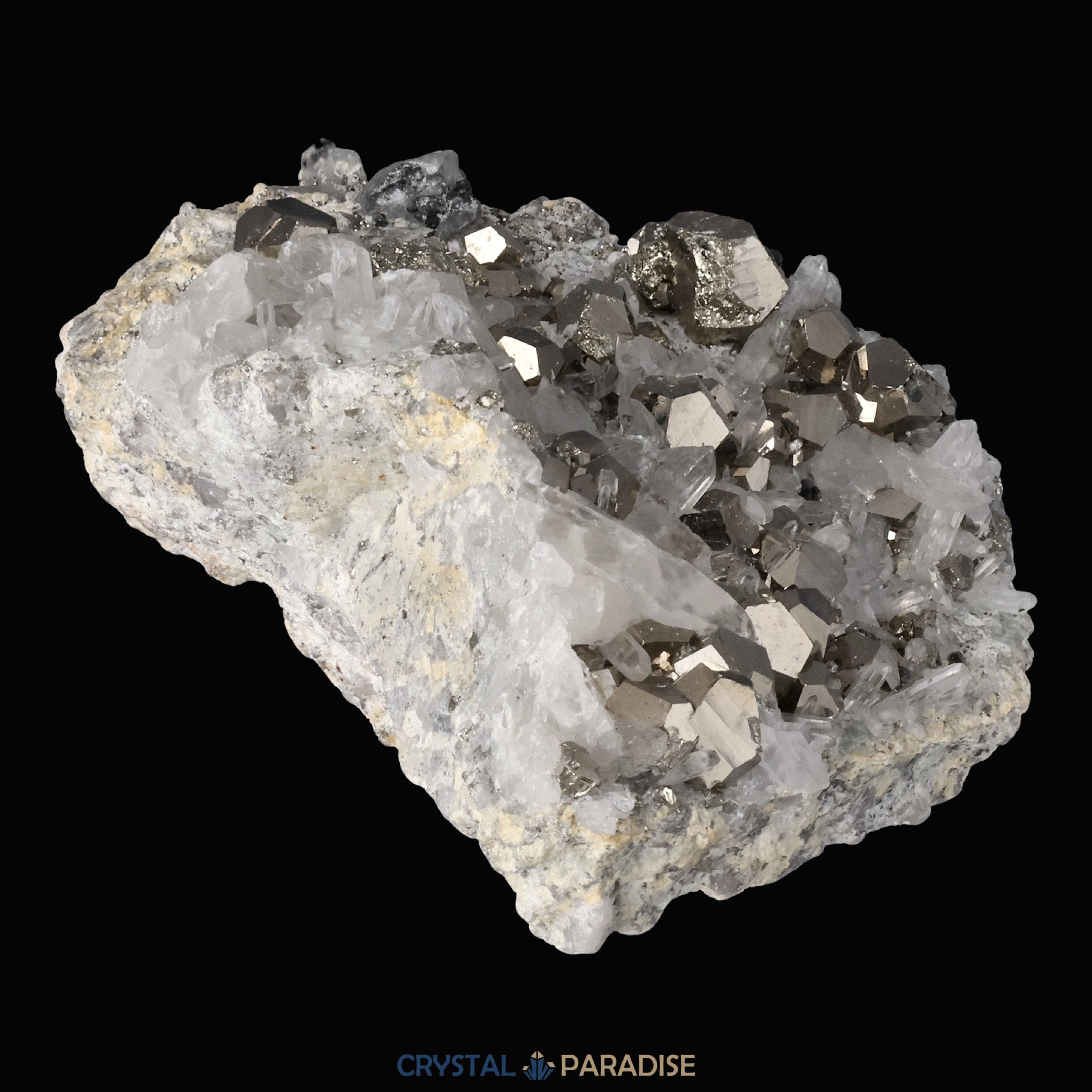 Pyrit an Bergkristall aus Indonesien (440g) – Ansicht 12
