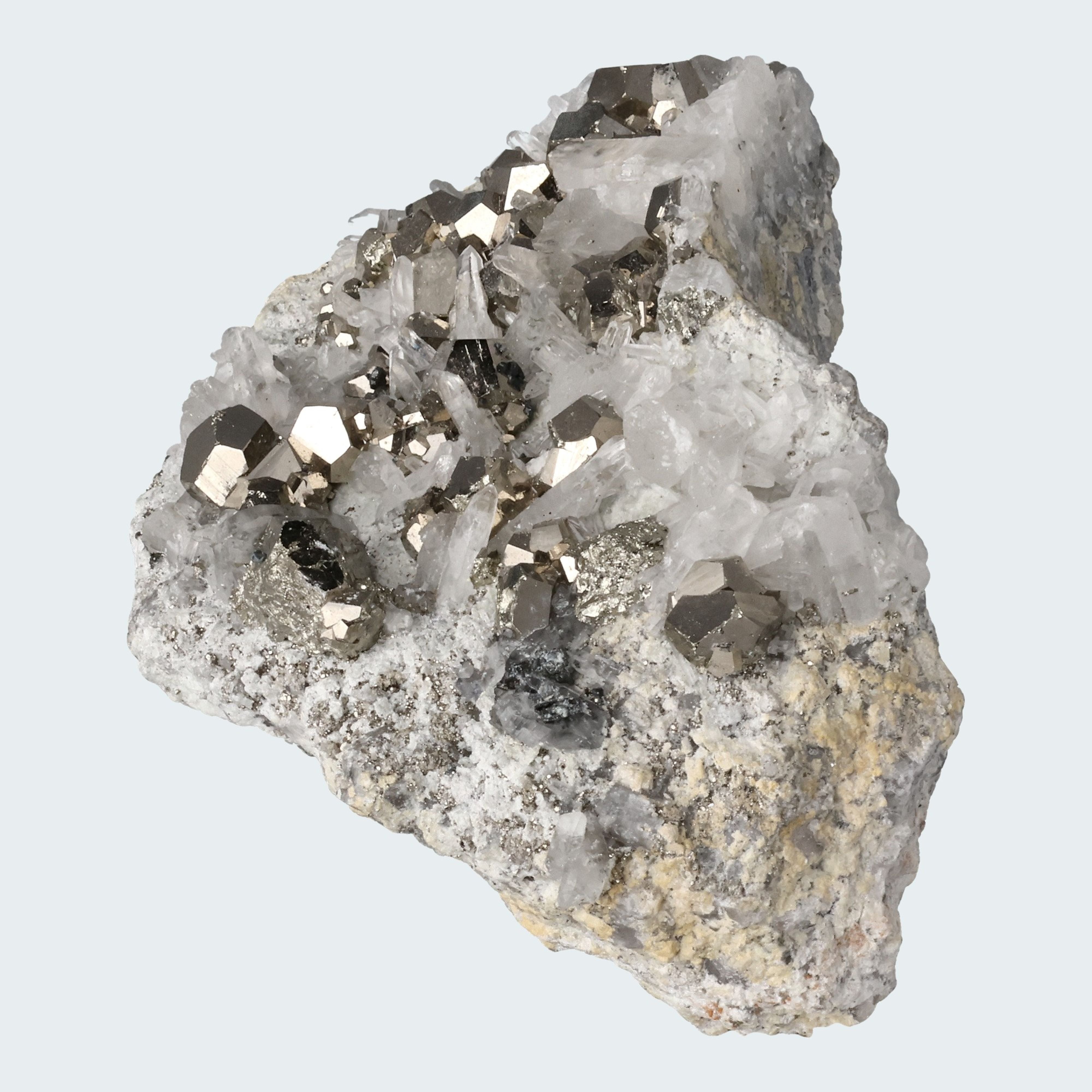 Pyrit an Bergkristall aus Indonesien (440g) – Ansicht 3