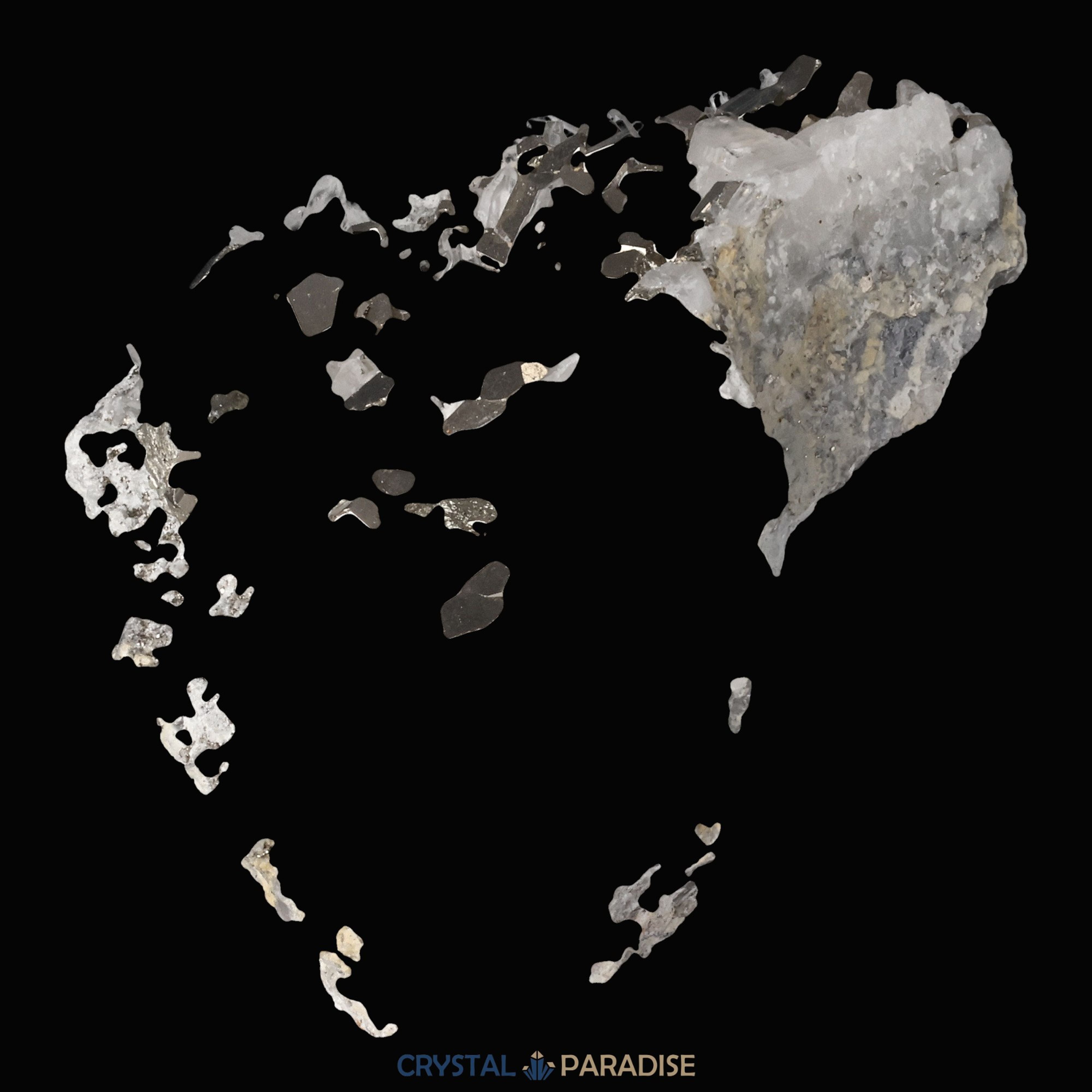 Pyrit an Bergkristall aus Indonesien (440g) – Ansicht 8