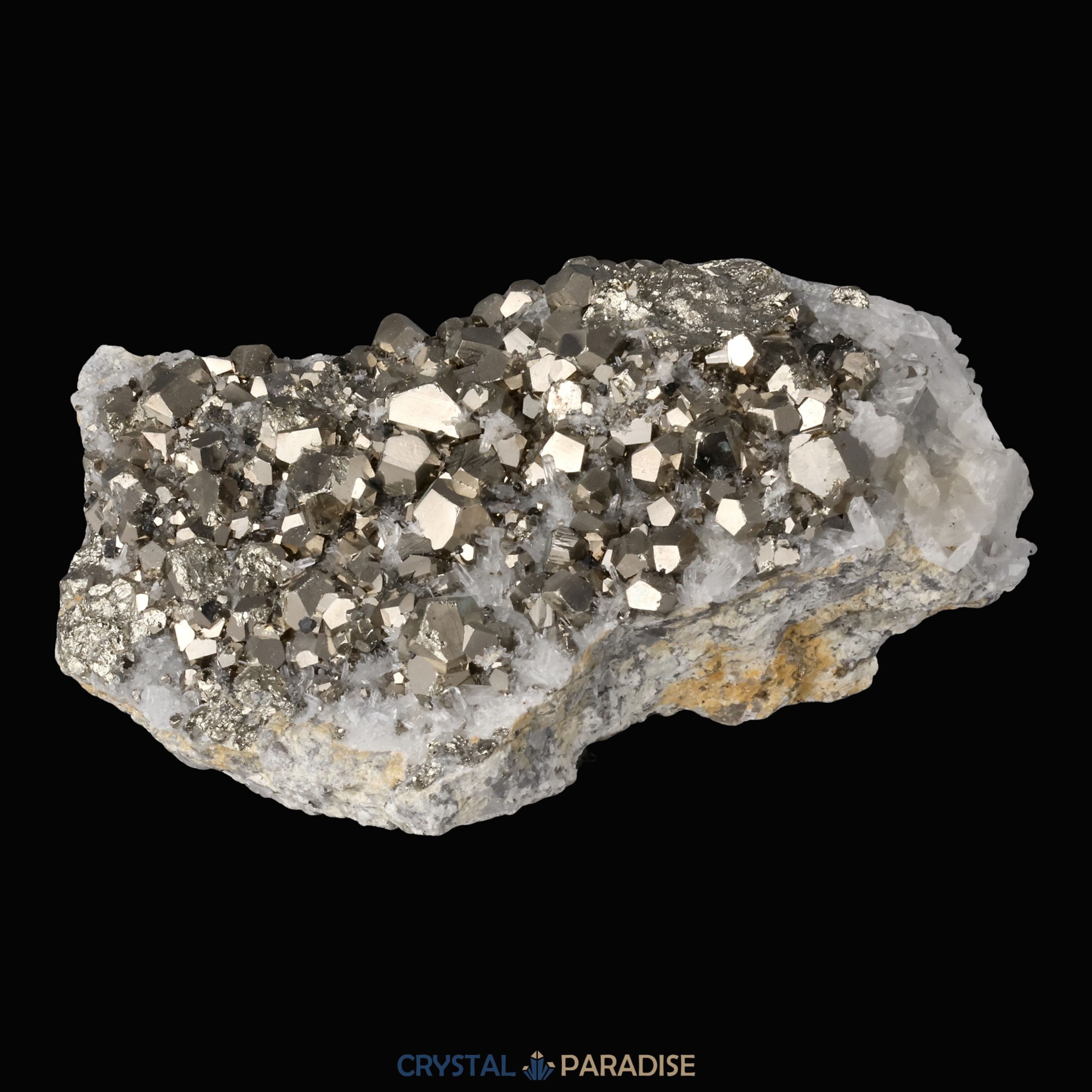 Pyrit an Bergkristall aus Indonesien (467g) – Ansicht 4